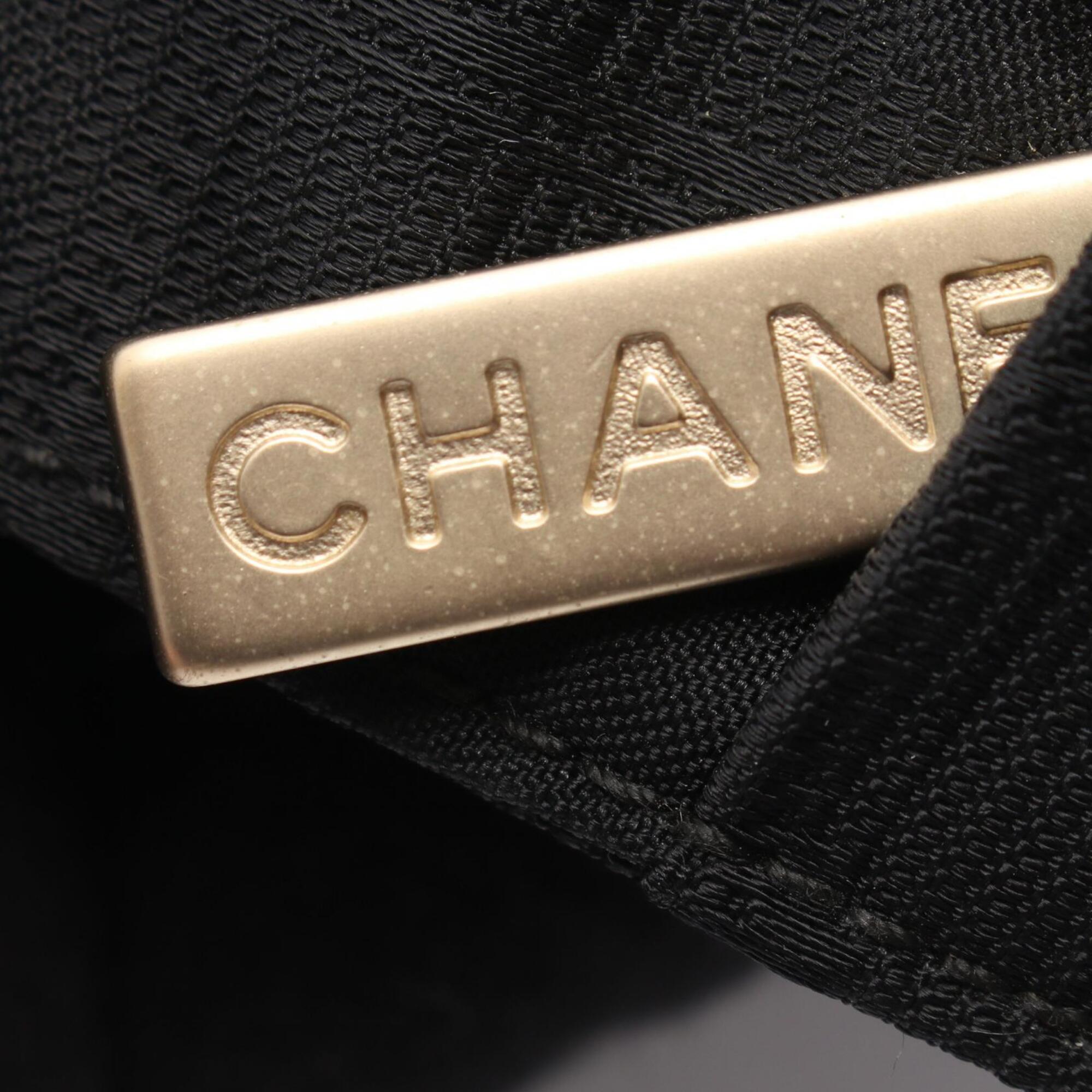 Chanel Black Nylon Canvas Handbag Shoulder Bag (Pre-Owned)