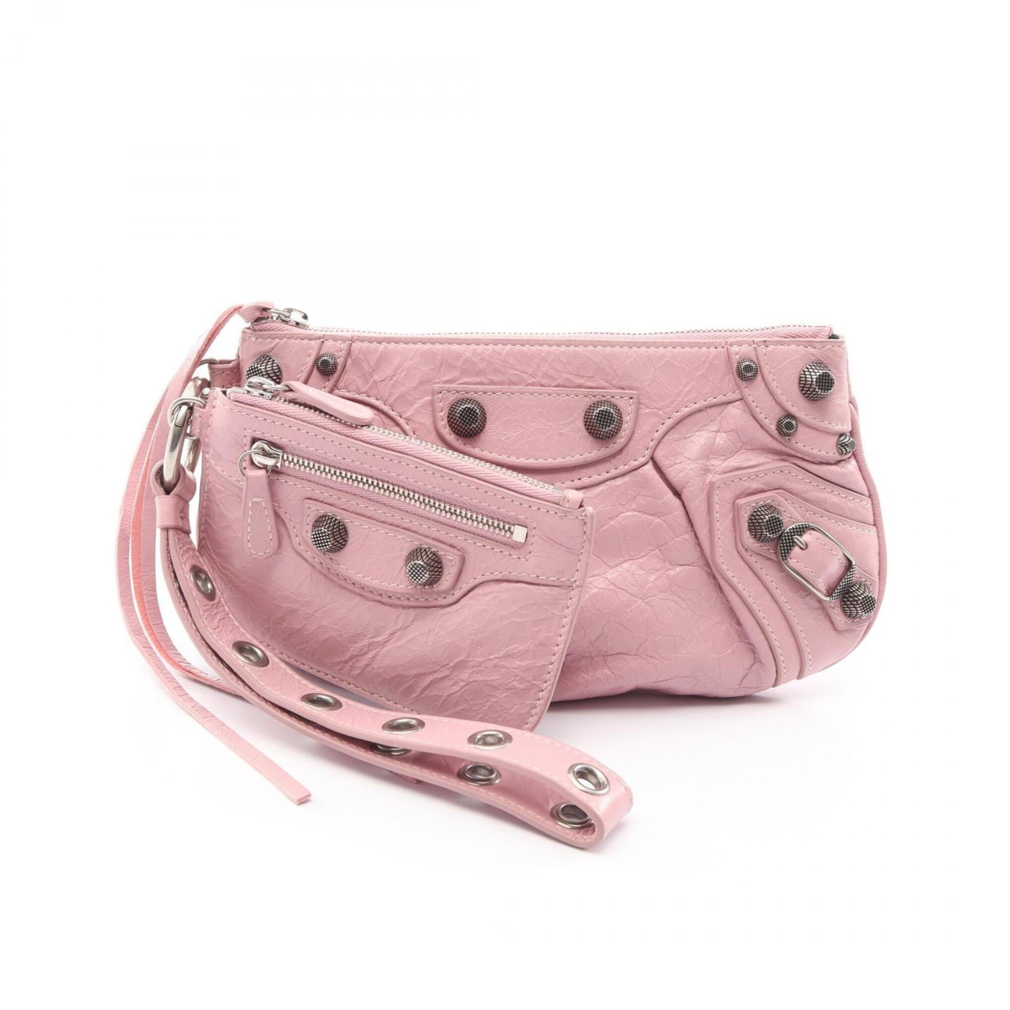 Balenciaga Pink Leather Clutch Bag Pouch (Pre-Owned)