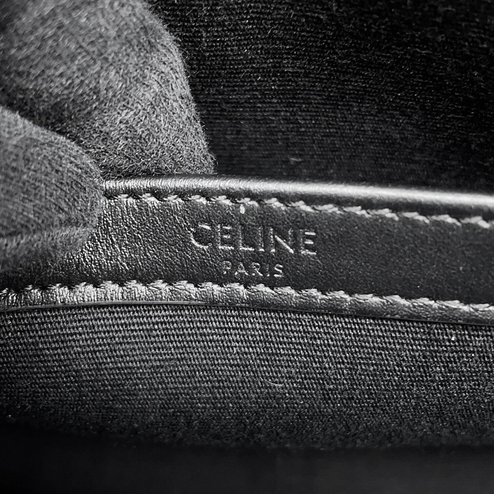 Celine Black White Pvc Leather Messenger Bag Shoulder Bag (Pre-Owned)