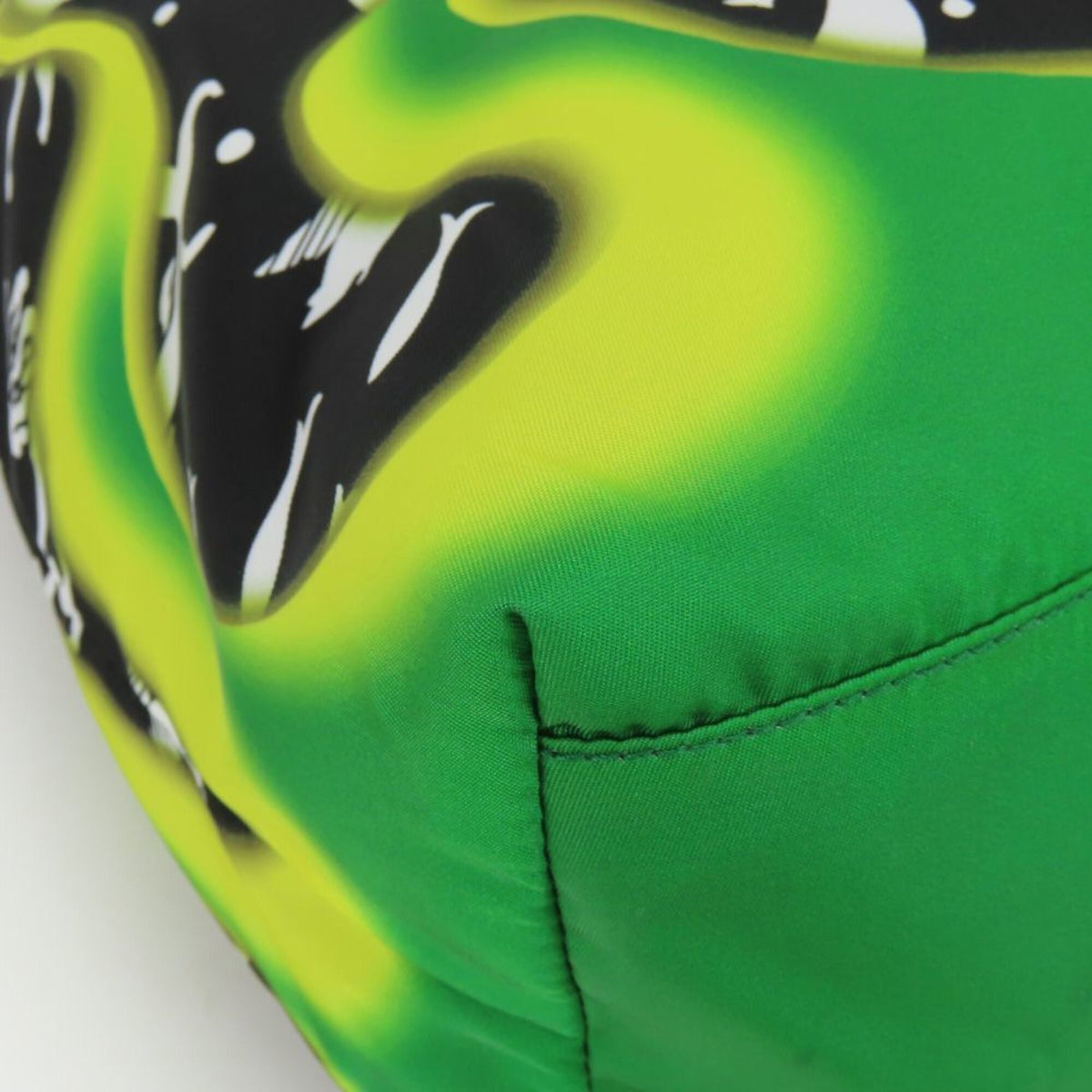 Prada Black Green Nylon Leather Tote Bag (Pre-Owned)