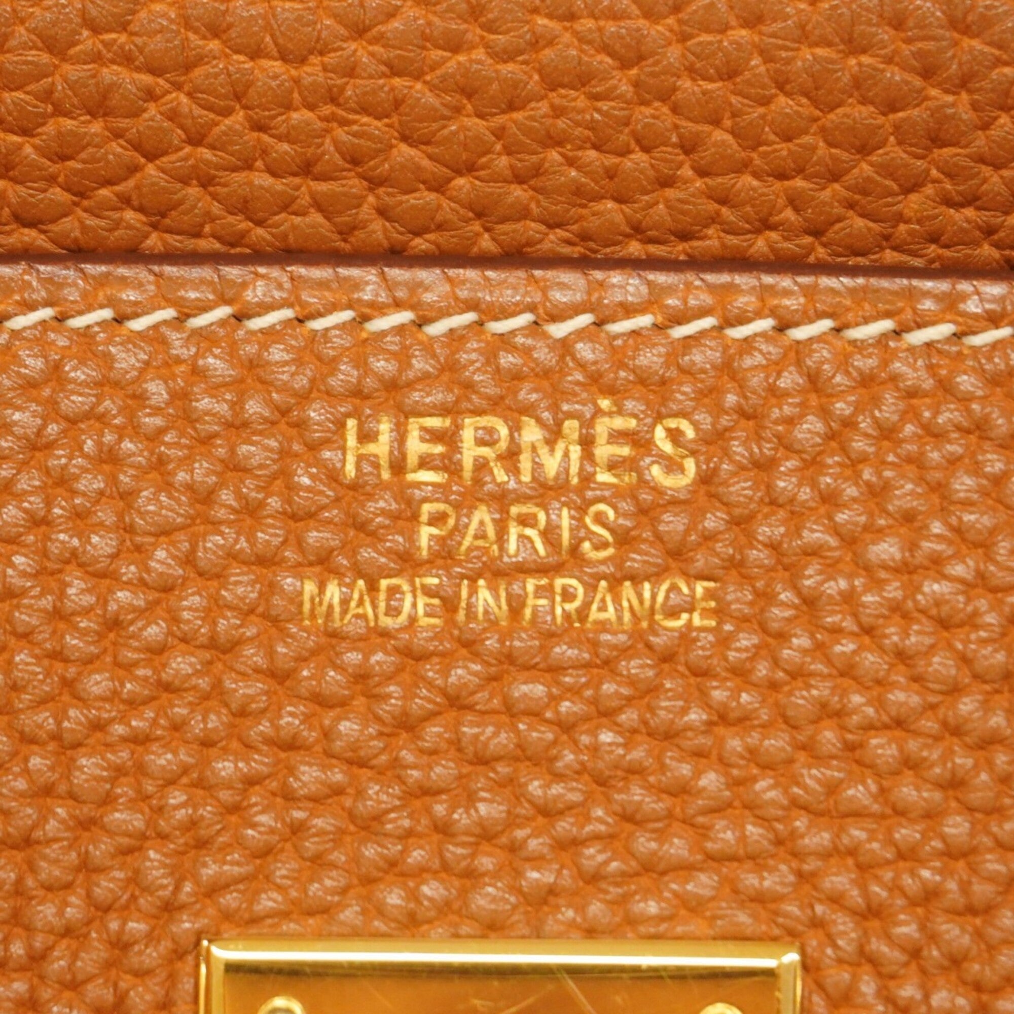 Hermes Gold Togo Leather Handbag (Pre-Owned)