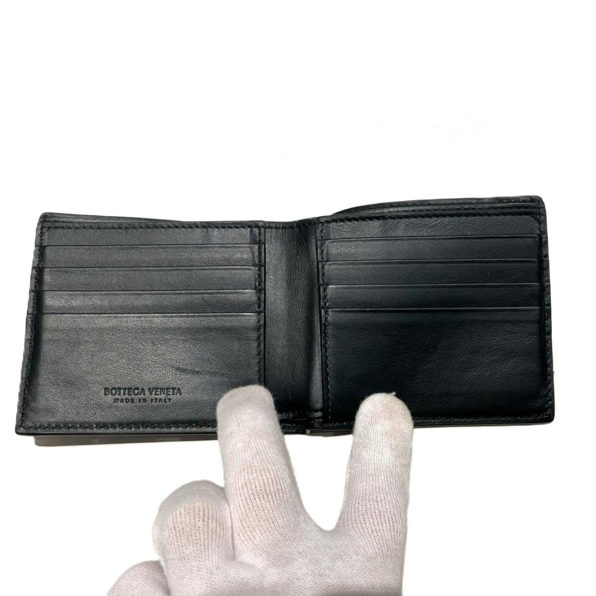 Bottega Veneta Gray Leather Wallet (Bi-Fold) (Pre-Owned)