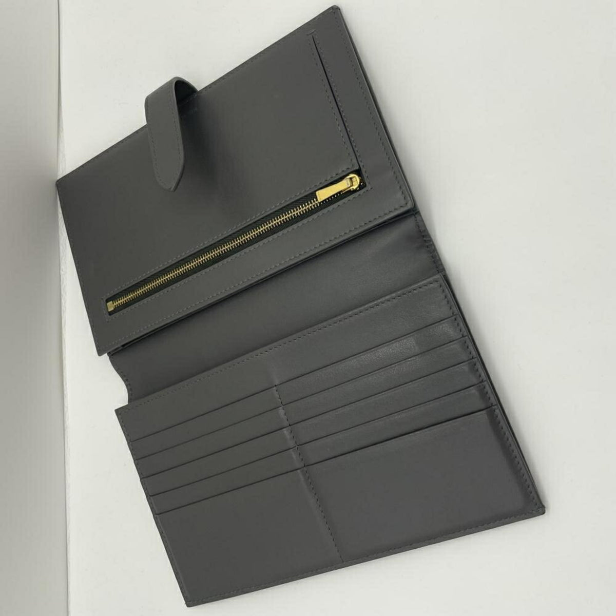 Celine Blue Gray Leather Bill Wallet (Bi-Fold) (Pre-Owned)