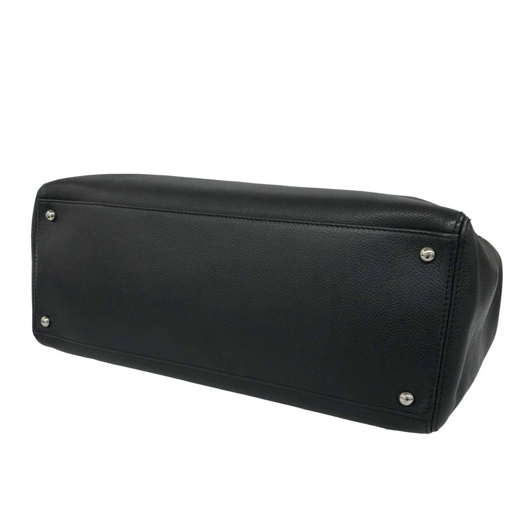 Chanel Black Grained Calfskin Handbag Pouch Shoulder Bag (Pre-Owned)
