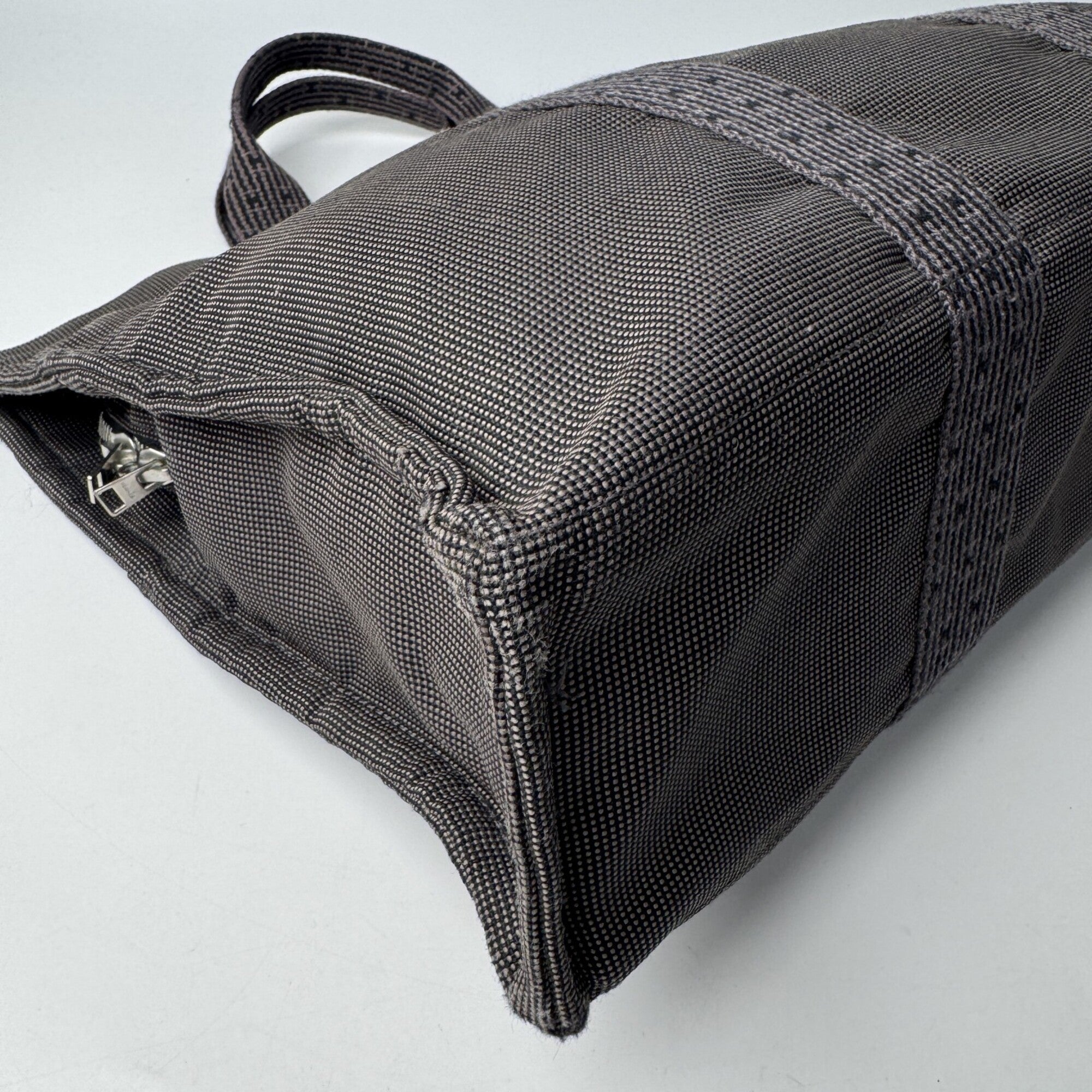 Hermes Gray Canvas Tote Bag (Pre-Owned)