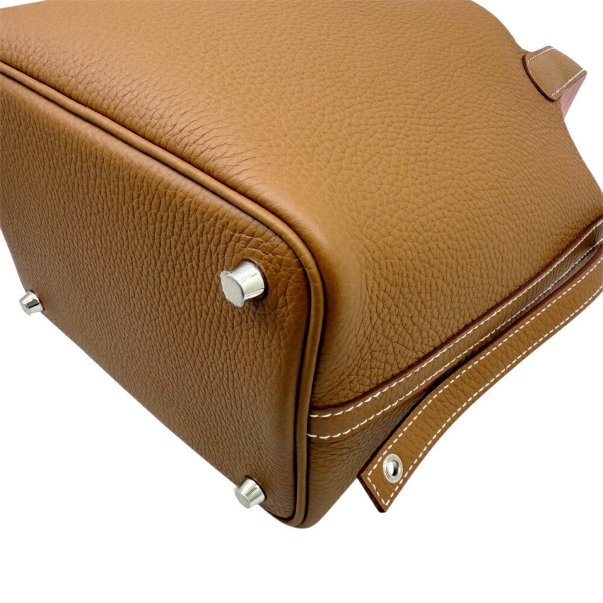 Hermes Gold Rose Sakura Taurillon Clemence Leather Handbag (Pre-Owned)