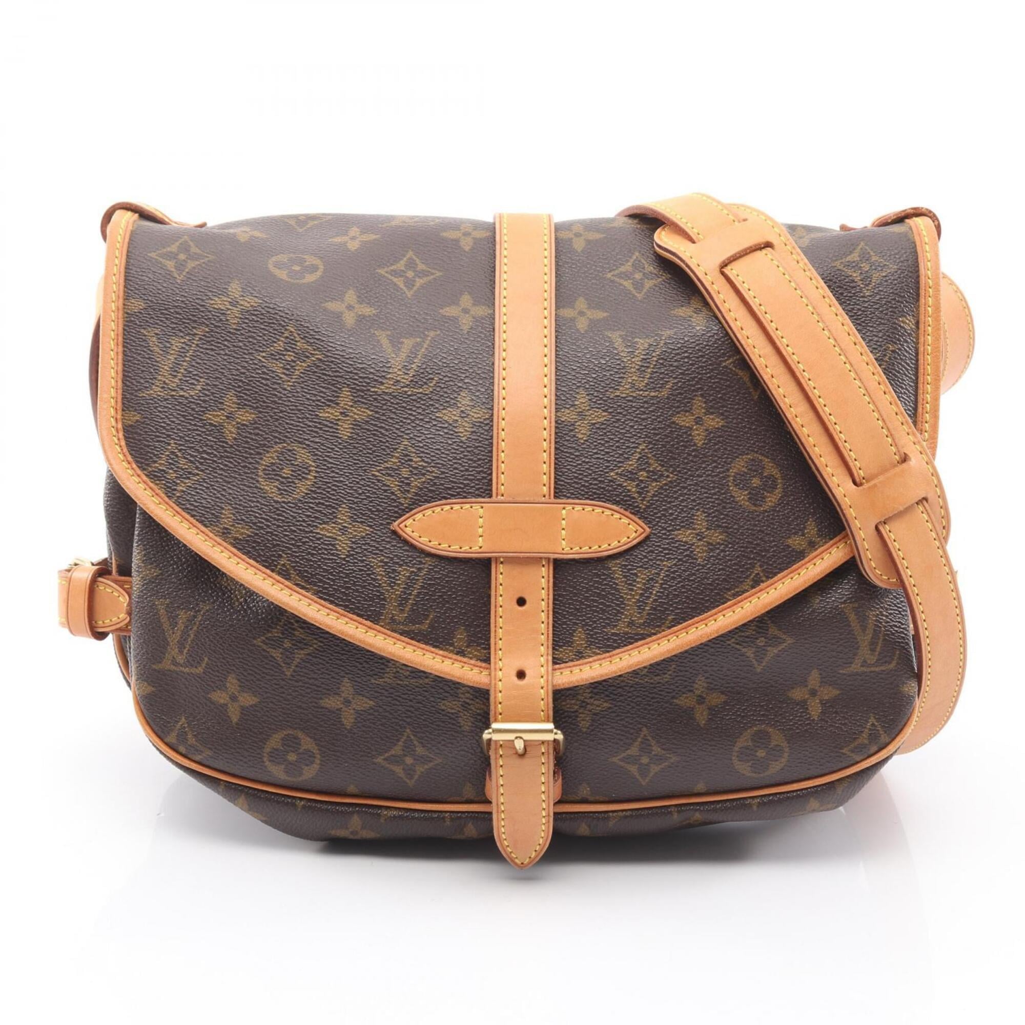 Louis Vuitton Brown Monogram Coated Canvas Leather Shoulder Bag (Pre-Owned)