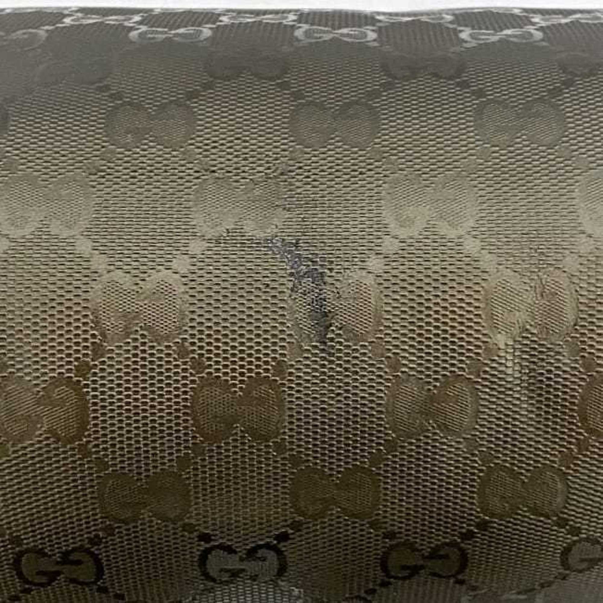 Gucci Green Khaki Coated Canvas Shoulder Bag (Pre-Owned)