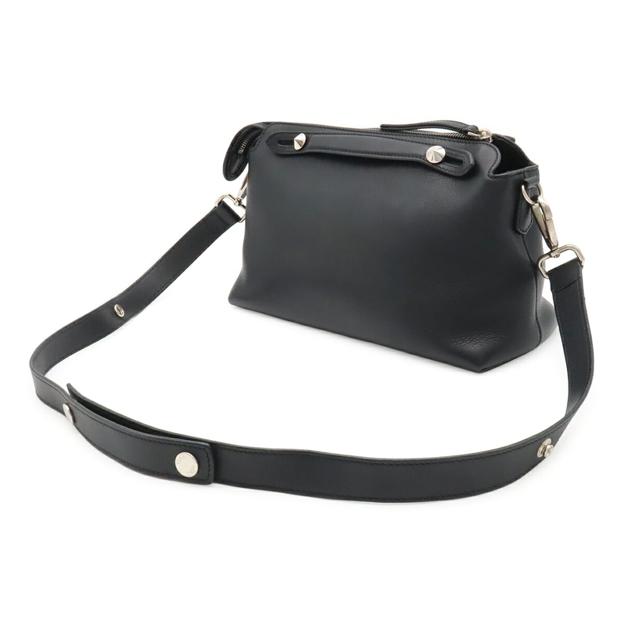 Fendi Black Leather Handbag Shoulder Bag (Pre-Owned)