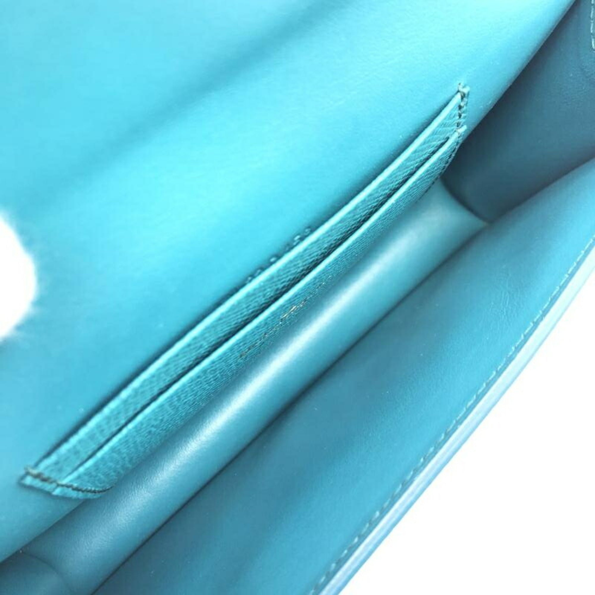 Salvatore Ferragamo Gancini Blue Turquoise Shoulder Bag (Pre-Owned)