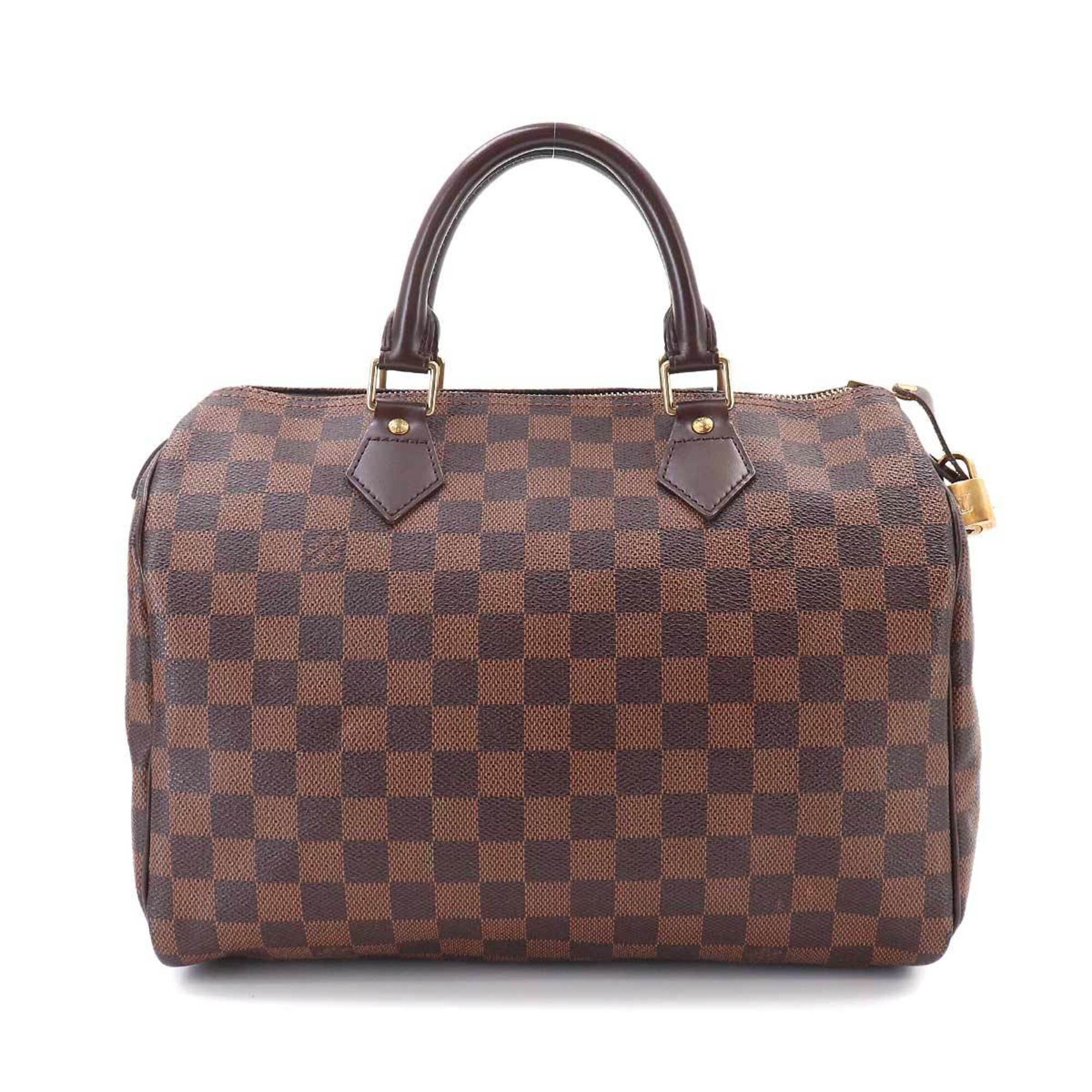 Louis Vuitton Brown Damier Canvas Ebene Damier Canvas Boston Bag Handbag (Pre-Owned)