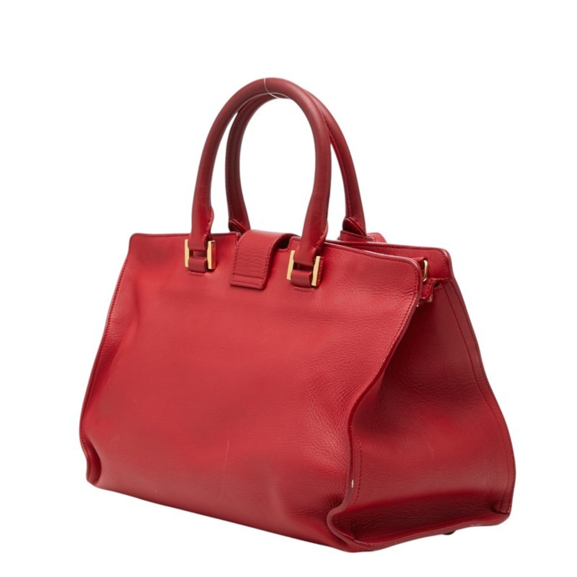 Saint Laurent Red Color Leather Handbag Shoulder Bag (Pre-Owned)