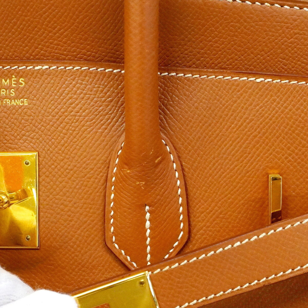Hermes Gold Courchevel Leather Handbag (Pre-Owned)