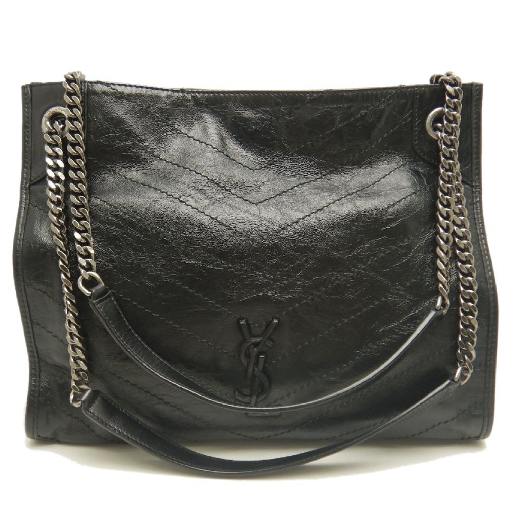 Saint Laurent Black Leather Shoulder Bag (Pre-Owned)
