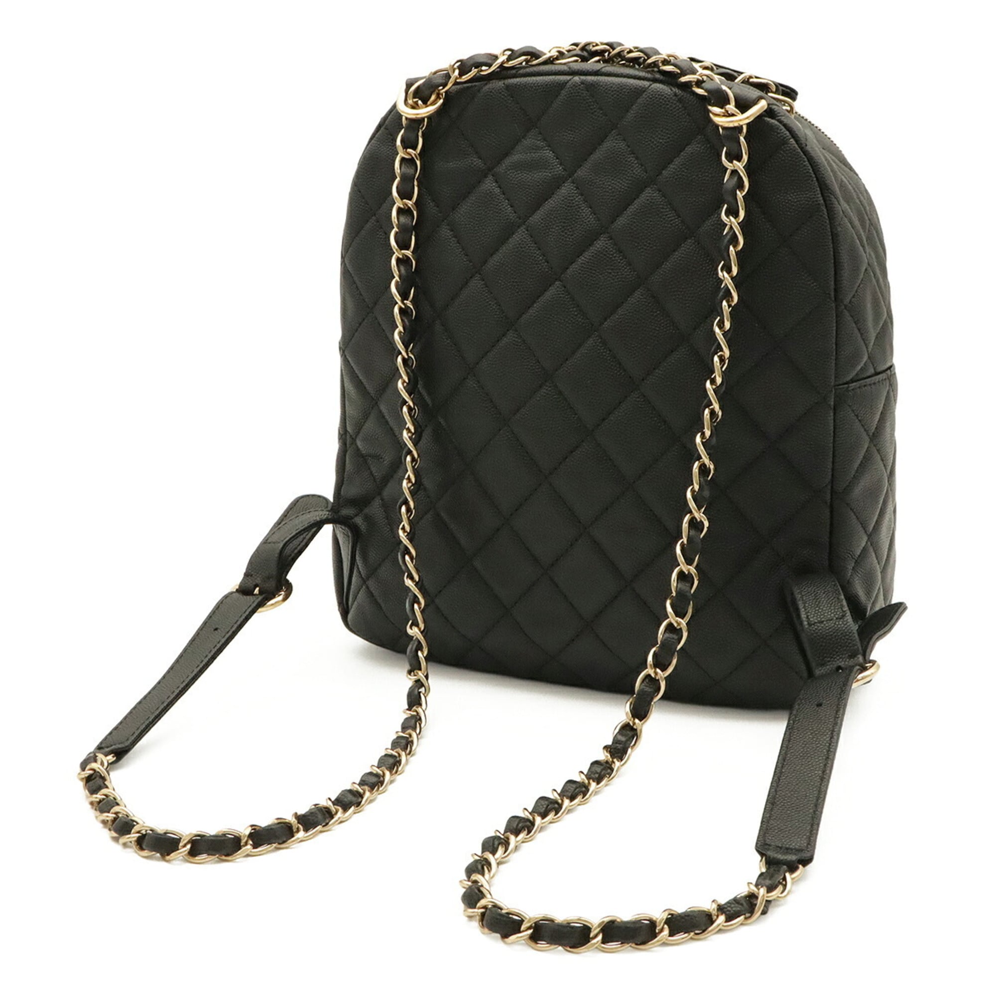 Chanel Matelasse Black Grained Calfskin Backpack (Pre-Owned)