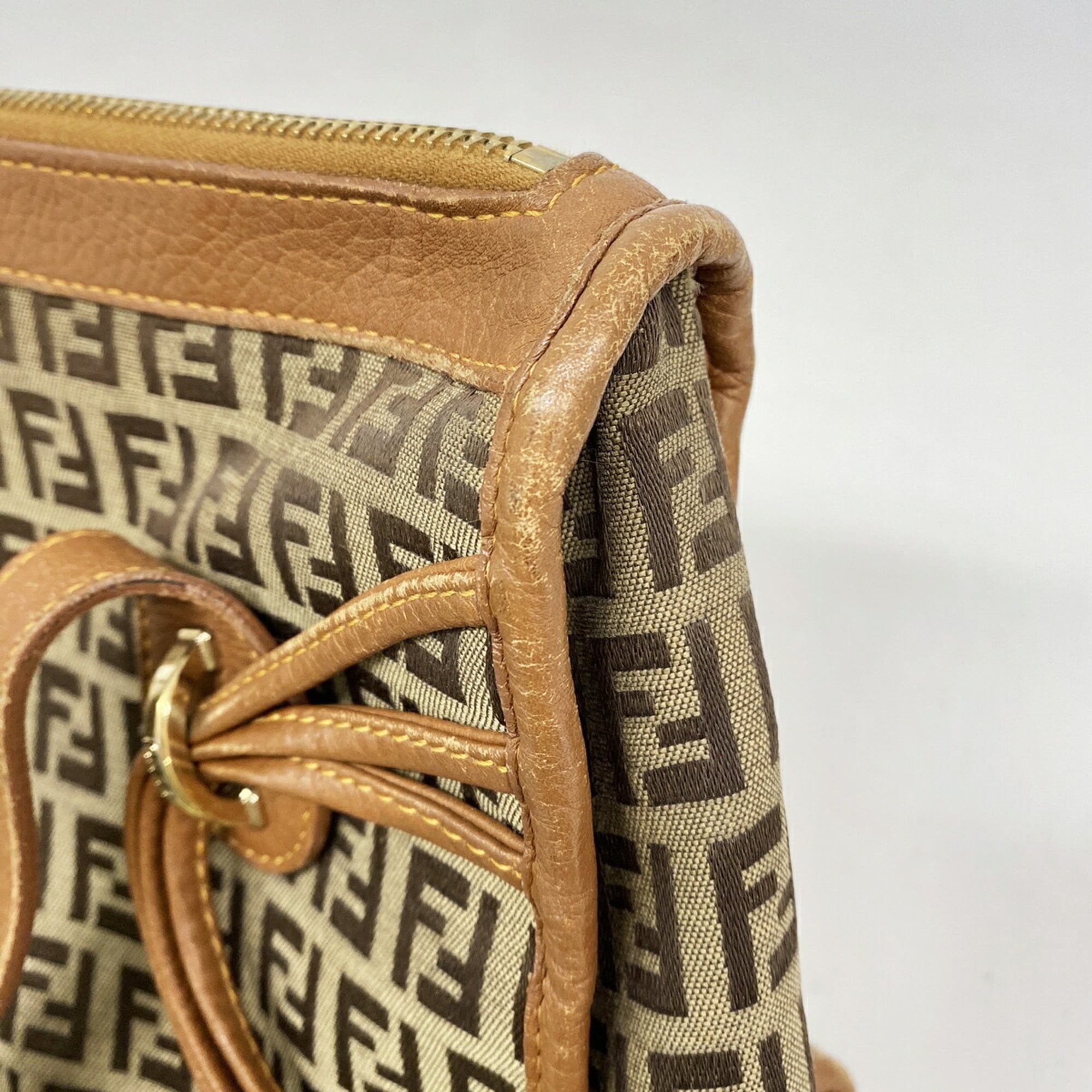 Fendi Brown Canvas Handbag (Pre-Owned)