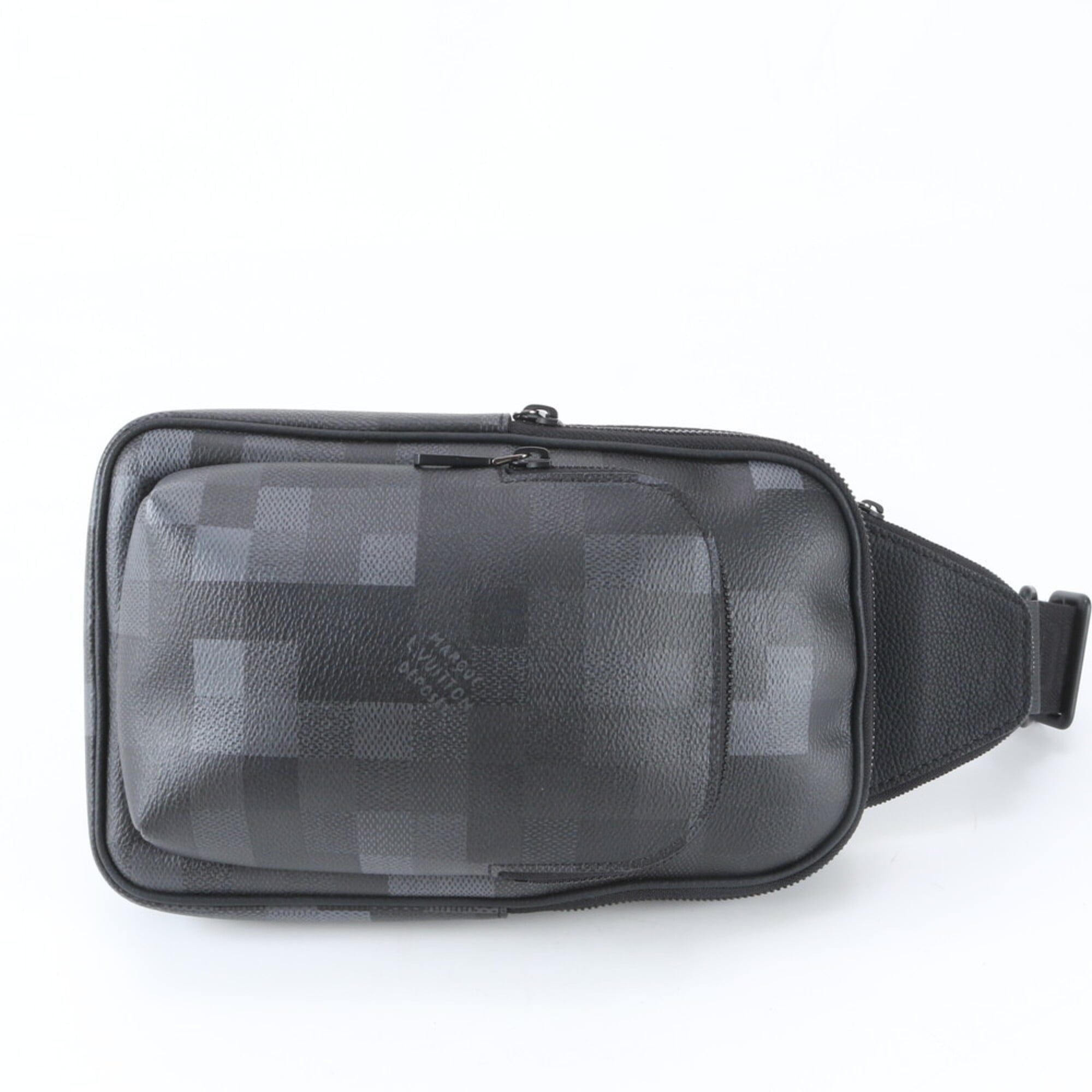 Louis Vuitton Noir Leather Coated Canvas Sling Bag (Pre-Owned)