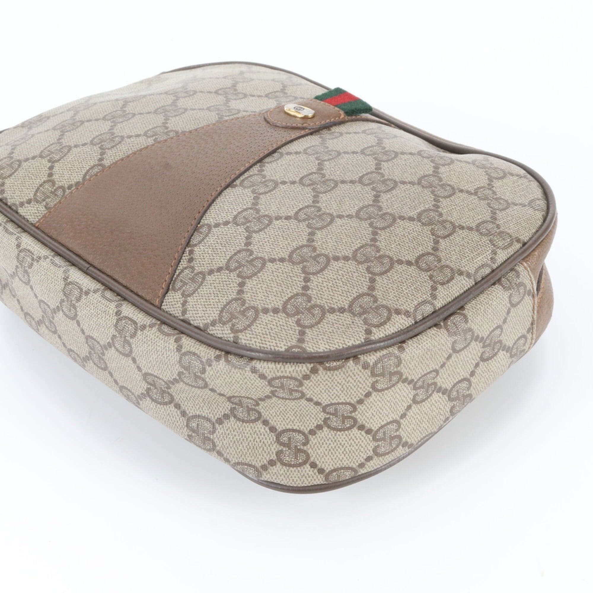 Gucci Beige Leather Coated Canvas Clutch Bag Pouch (Pre-Owned)