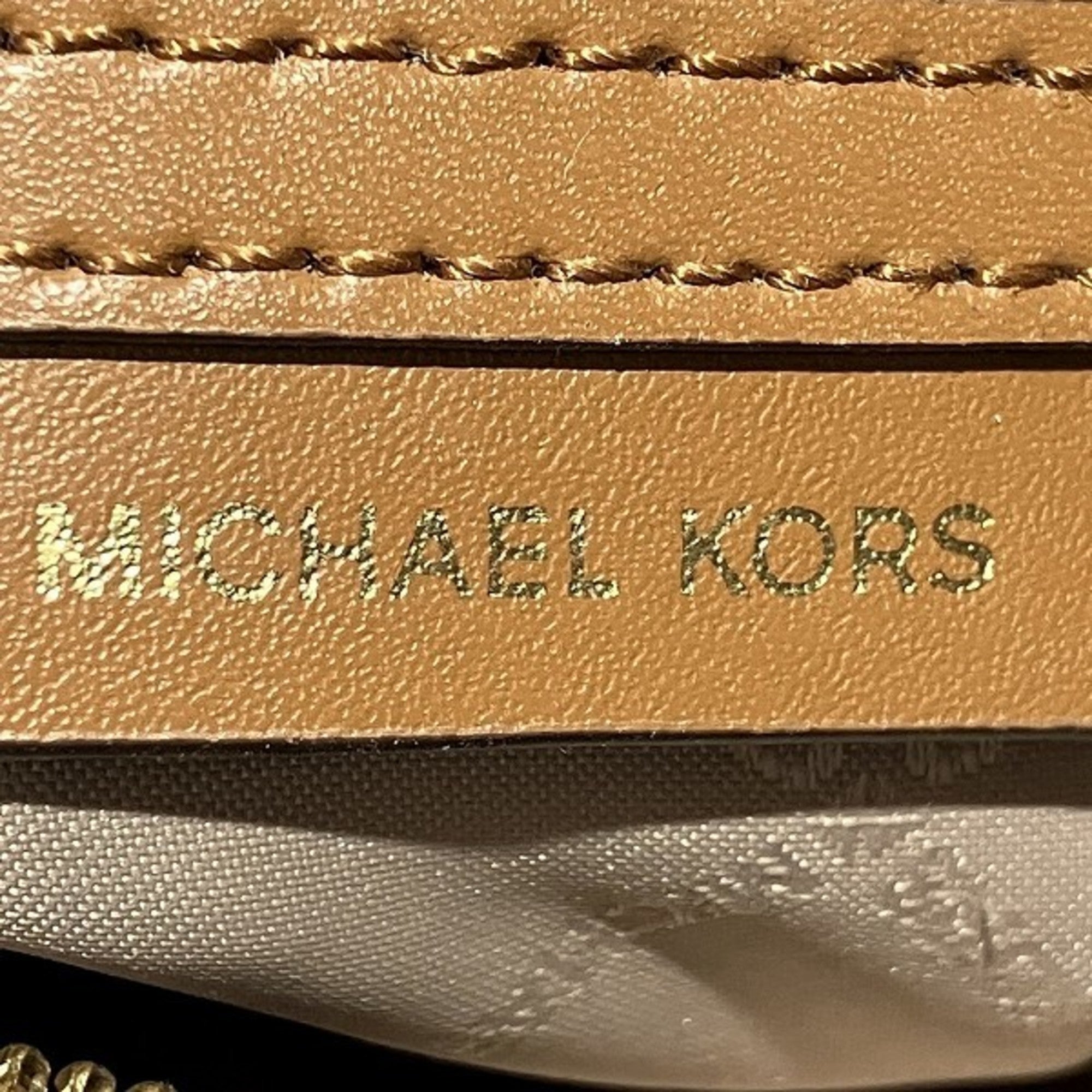 Michael Kors Brown Coated Canvas Leather Shoulder Bag (Pre-Owned)