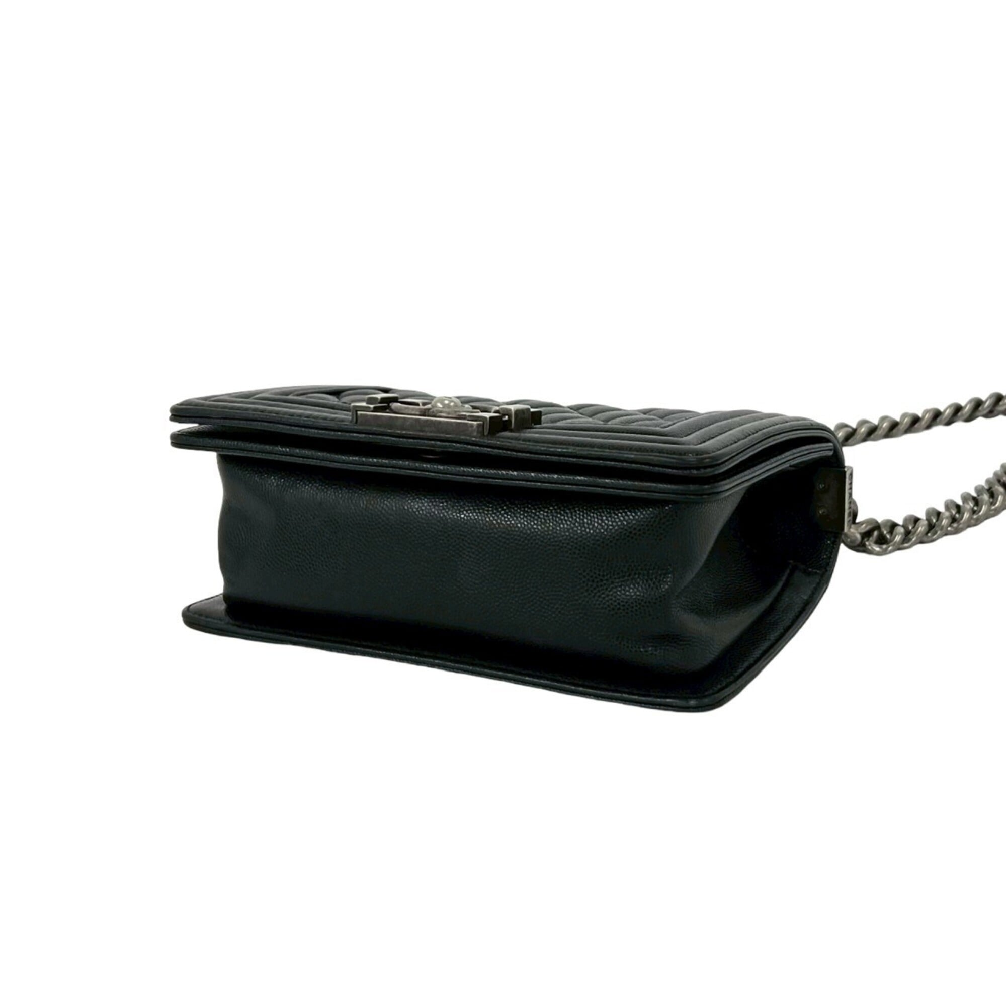 Chanel Black Grained Calfskin Shoulder Bag (Pre-Owned)