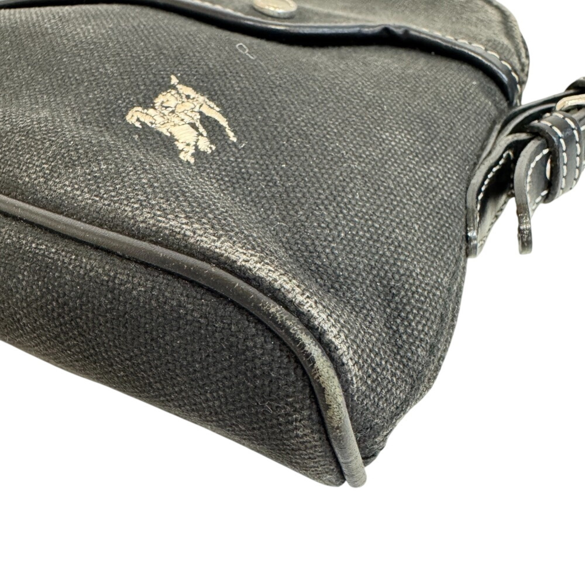 Burberry Black Canvas Shoulder Bag (Pre-Owned)