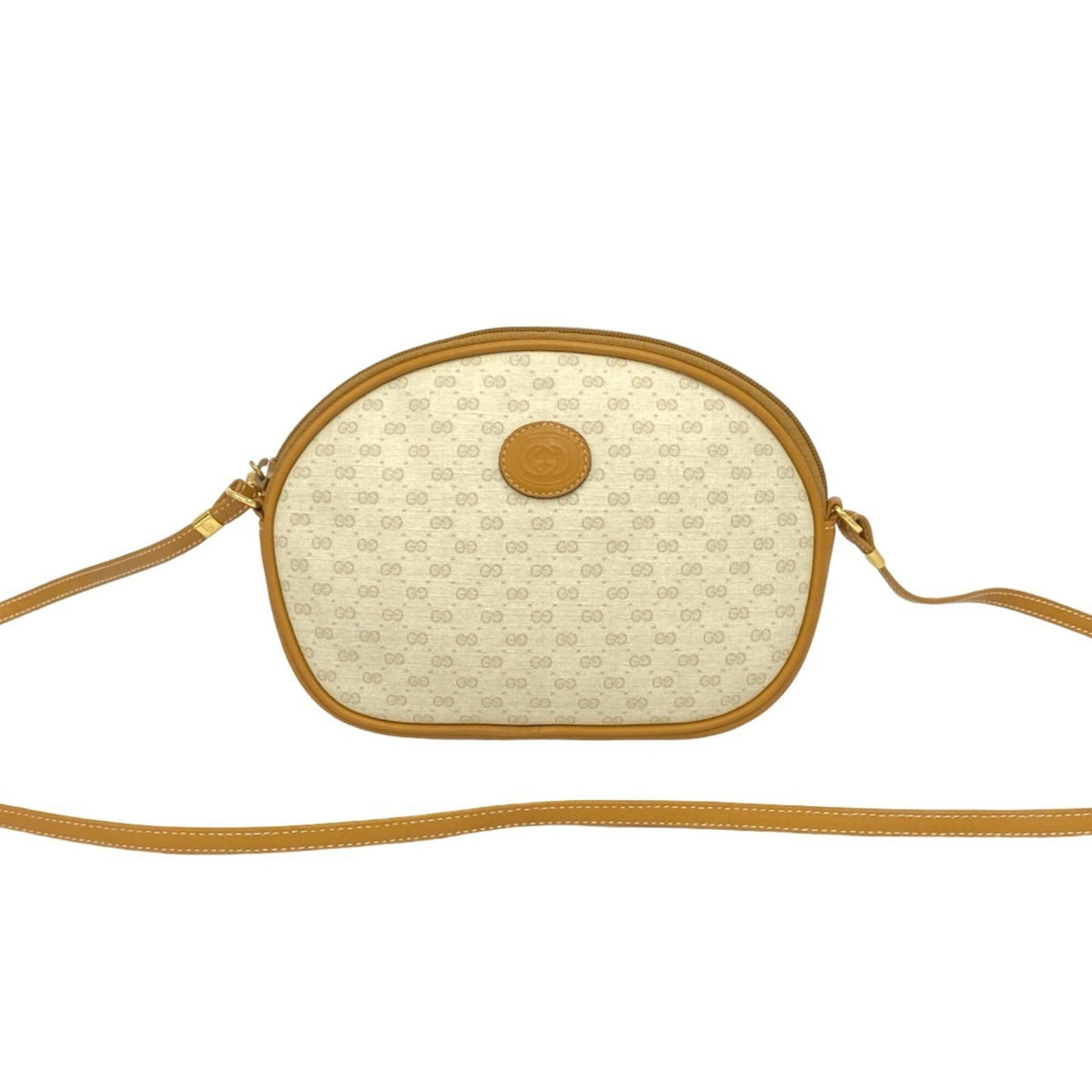 Gucci Brown Ivory Leather Pvc Pochette Shoulder Bag (Pre-Owned)