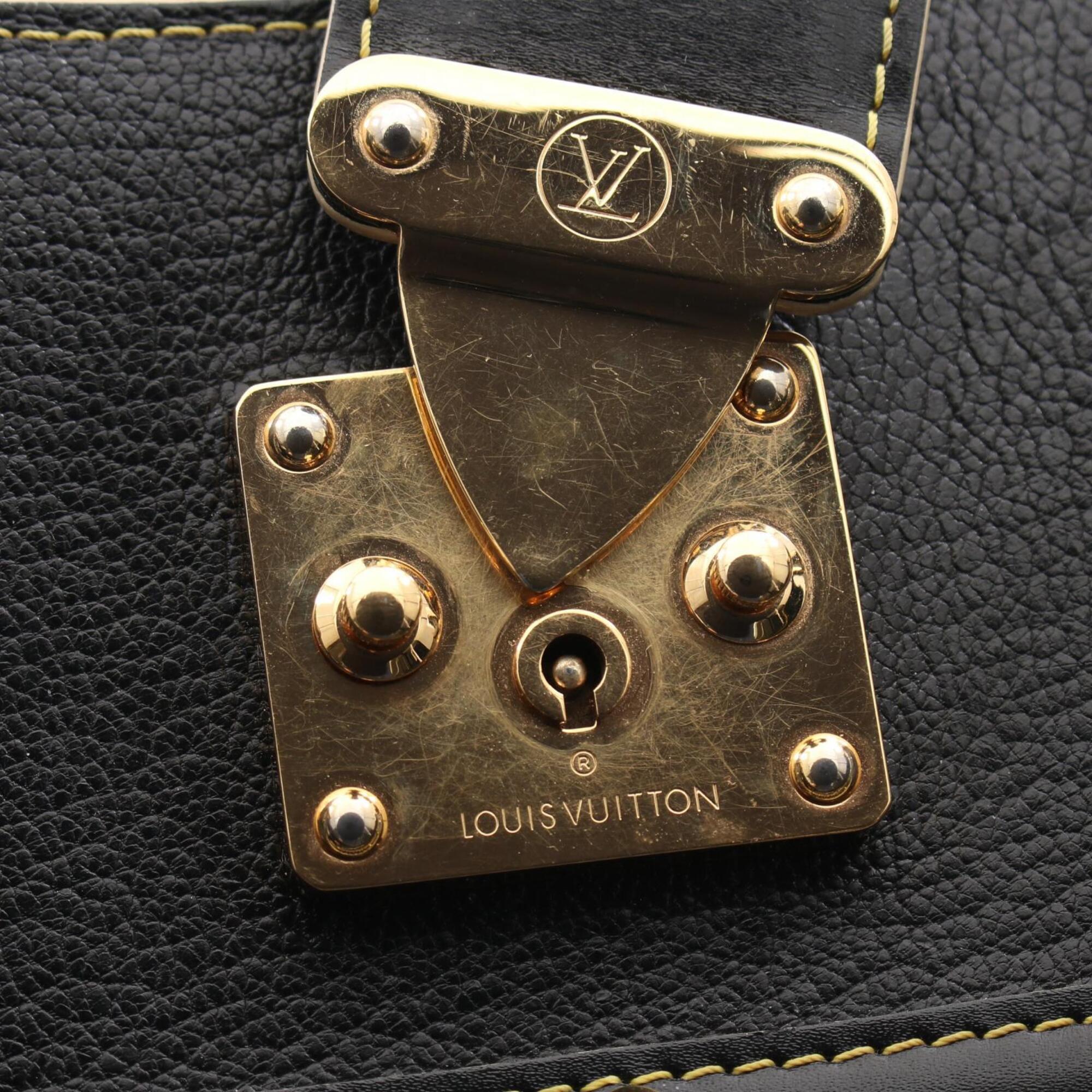 Louis Vuitton Black Leather Handbag (Pre-Owned)