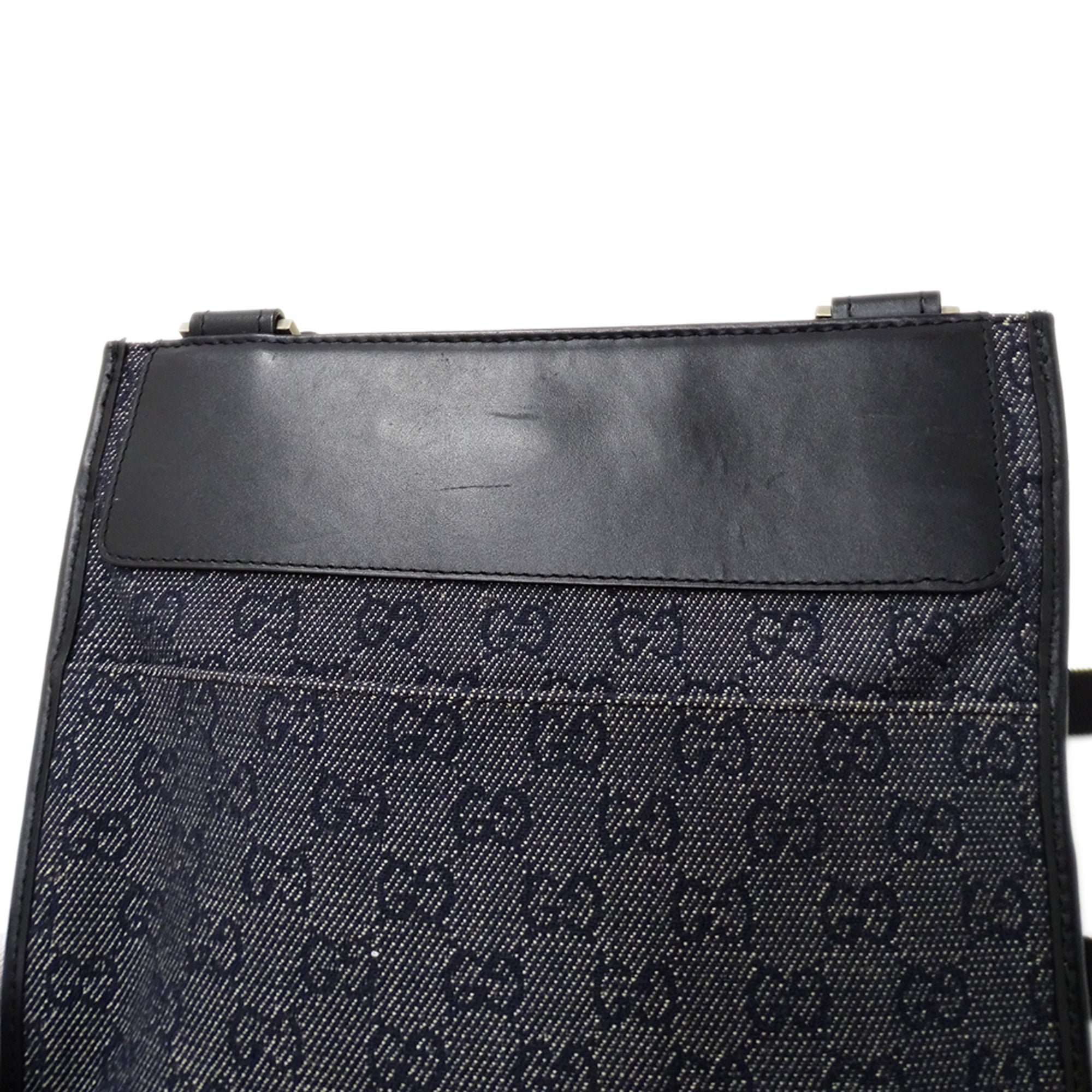 Gucci Navy Denim Shoulder Bag (Pre-Owned)