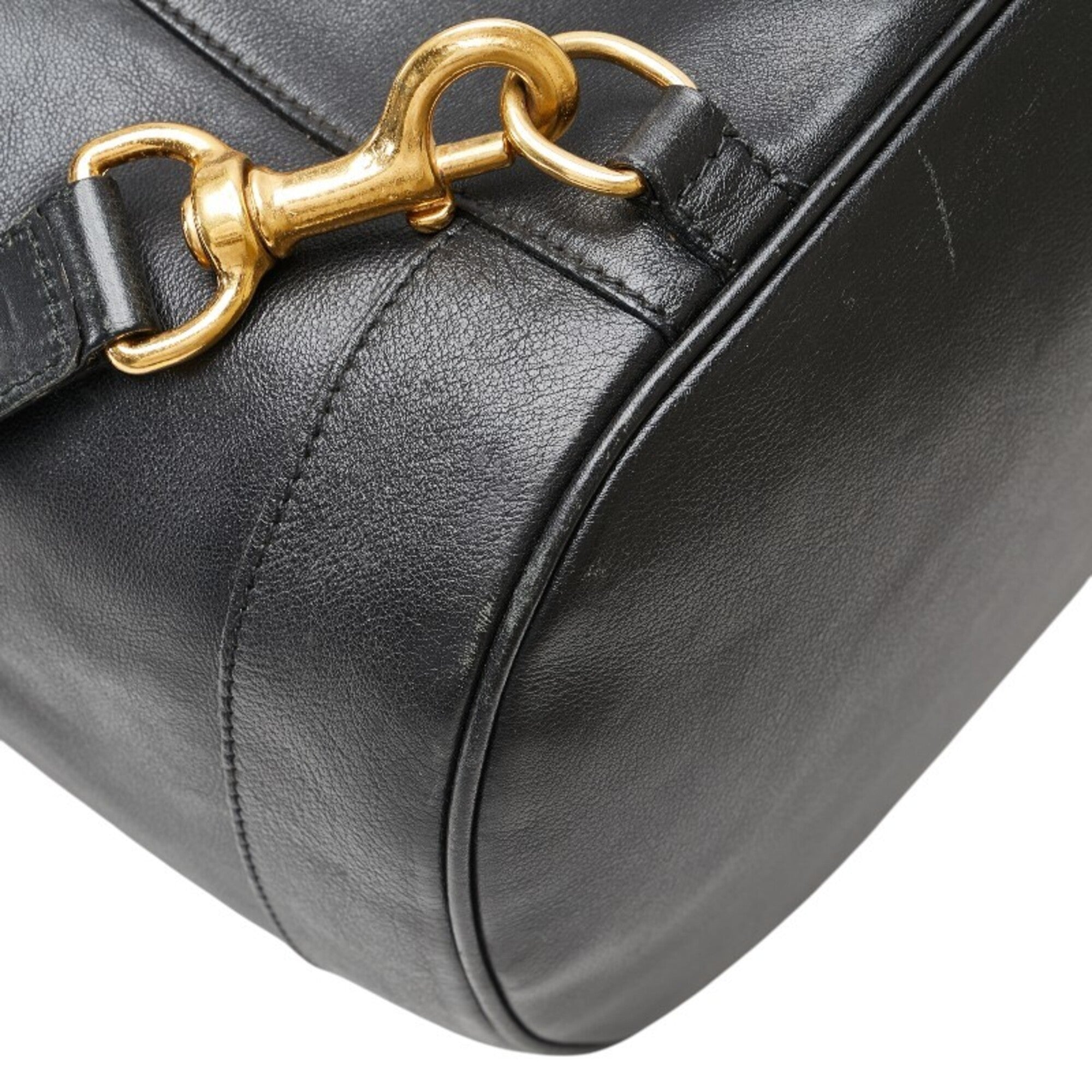 Gucci Black Leather Shoulder Bag Sling Bag (Pre-Owned)