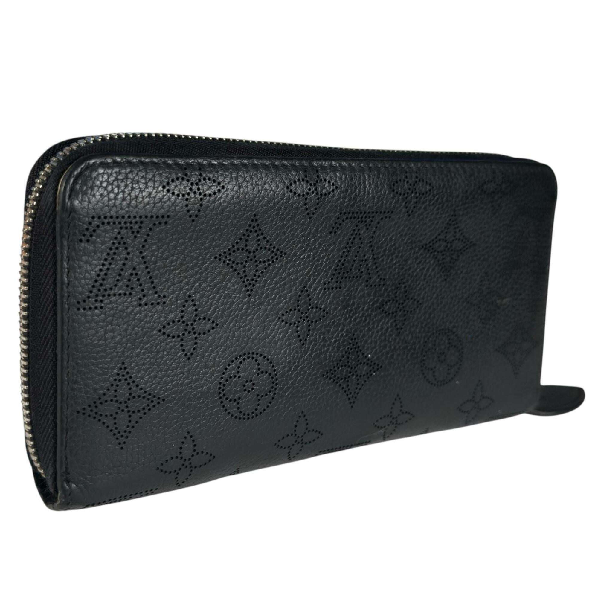 Louis Vuitton Mahina Black Monogram Long Wallet (Bi-Fold) (Pre-Owned)