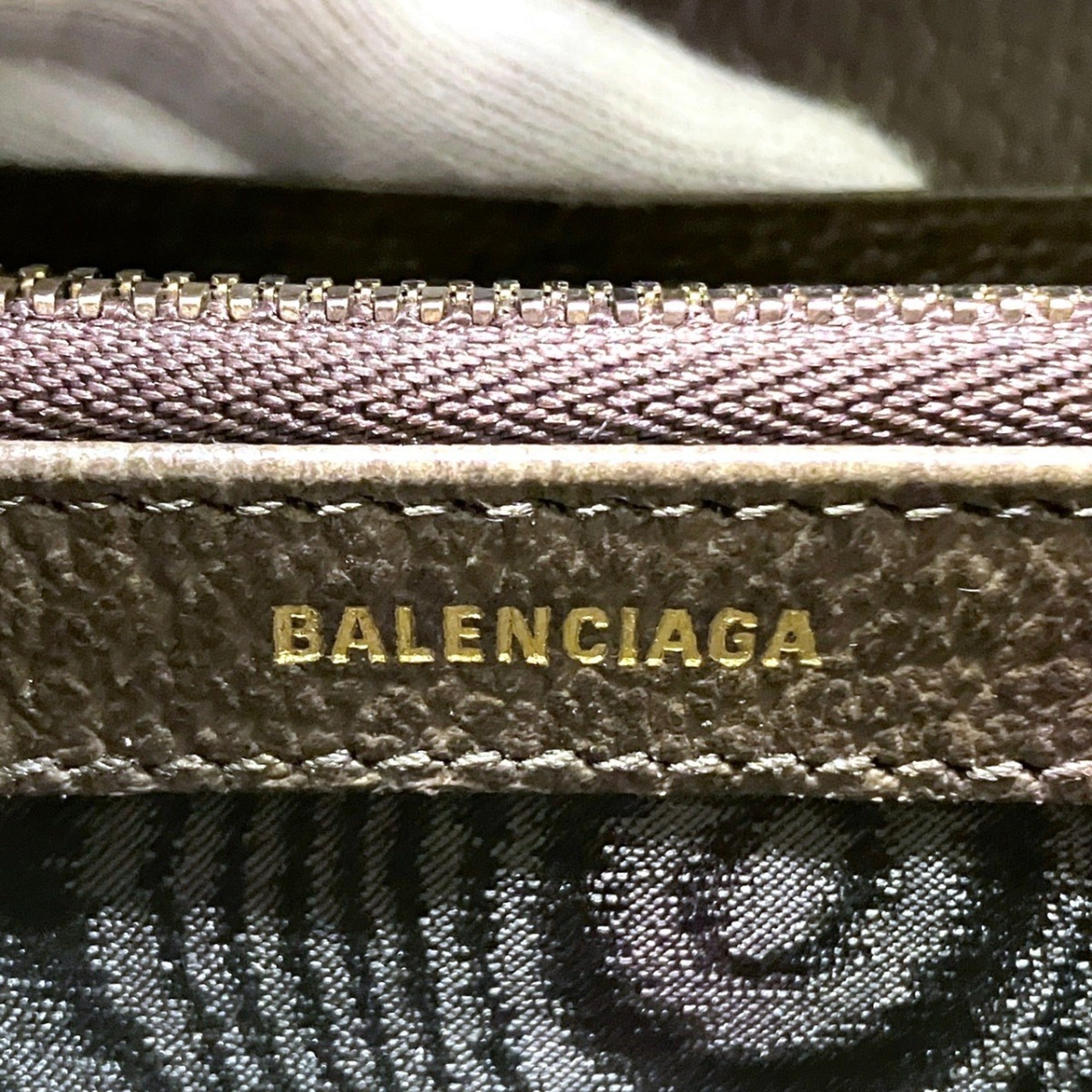 Balenciaga Beige Brown Pvc Leather Long Wallet (Bi-Fold) (Pre-Owned)