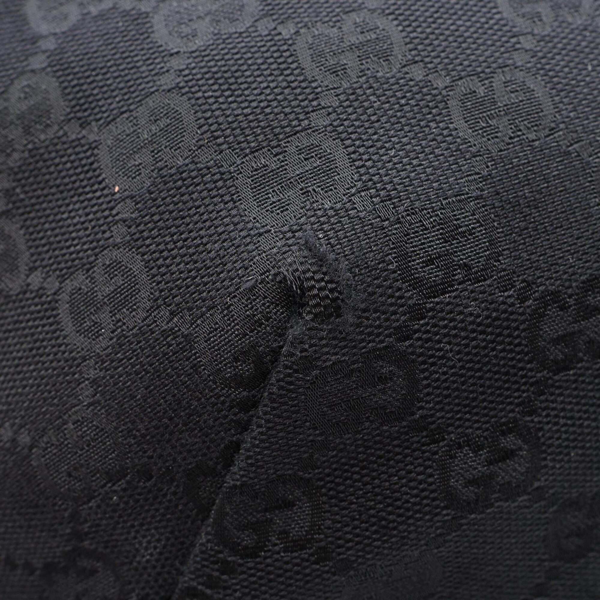 Gucci Gg Canvas Black Gg Canvas Leather Handbag Shoulder Bag (Pre-Owned)