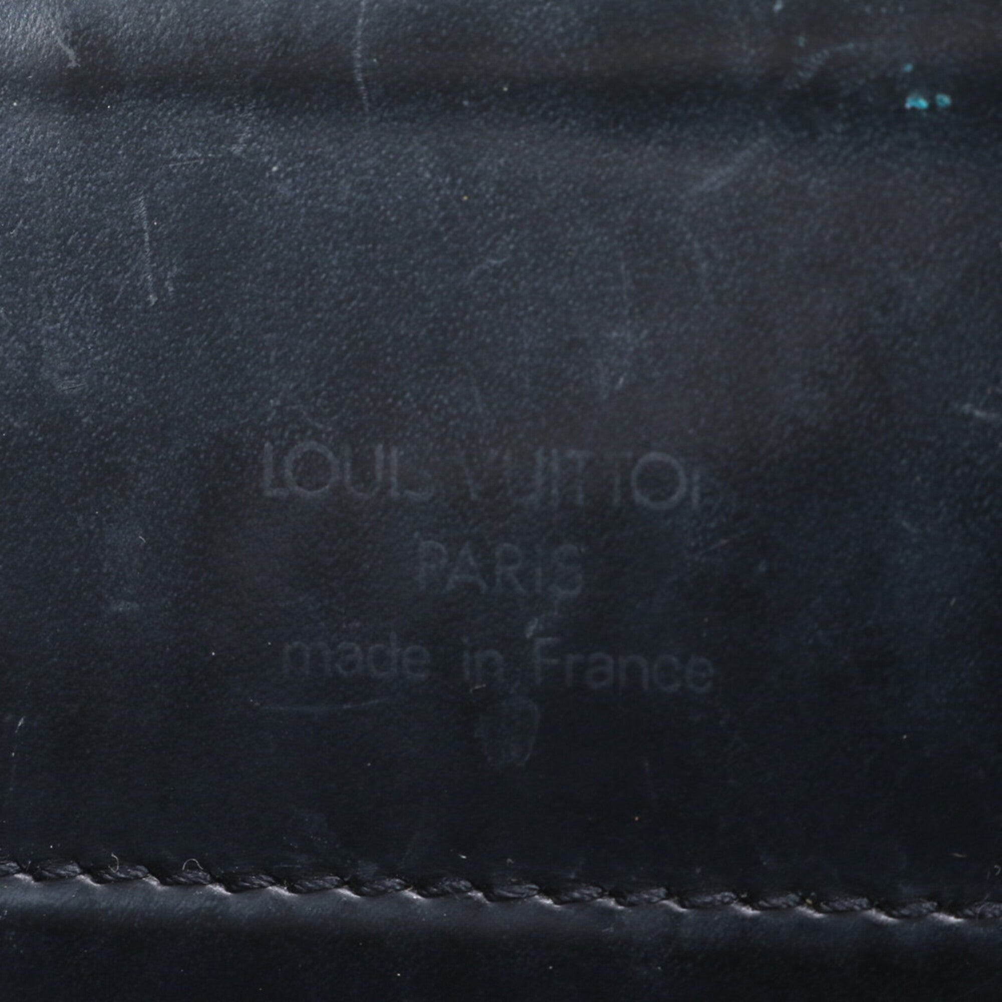 Louis Vuitton Noir Leather Handbag Shoulder Bag Tote Bag (Pre-Owned)