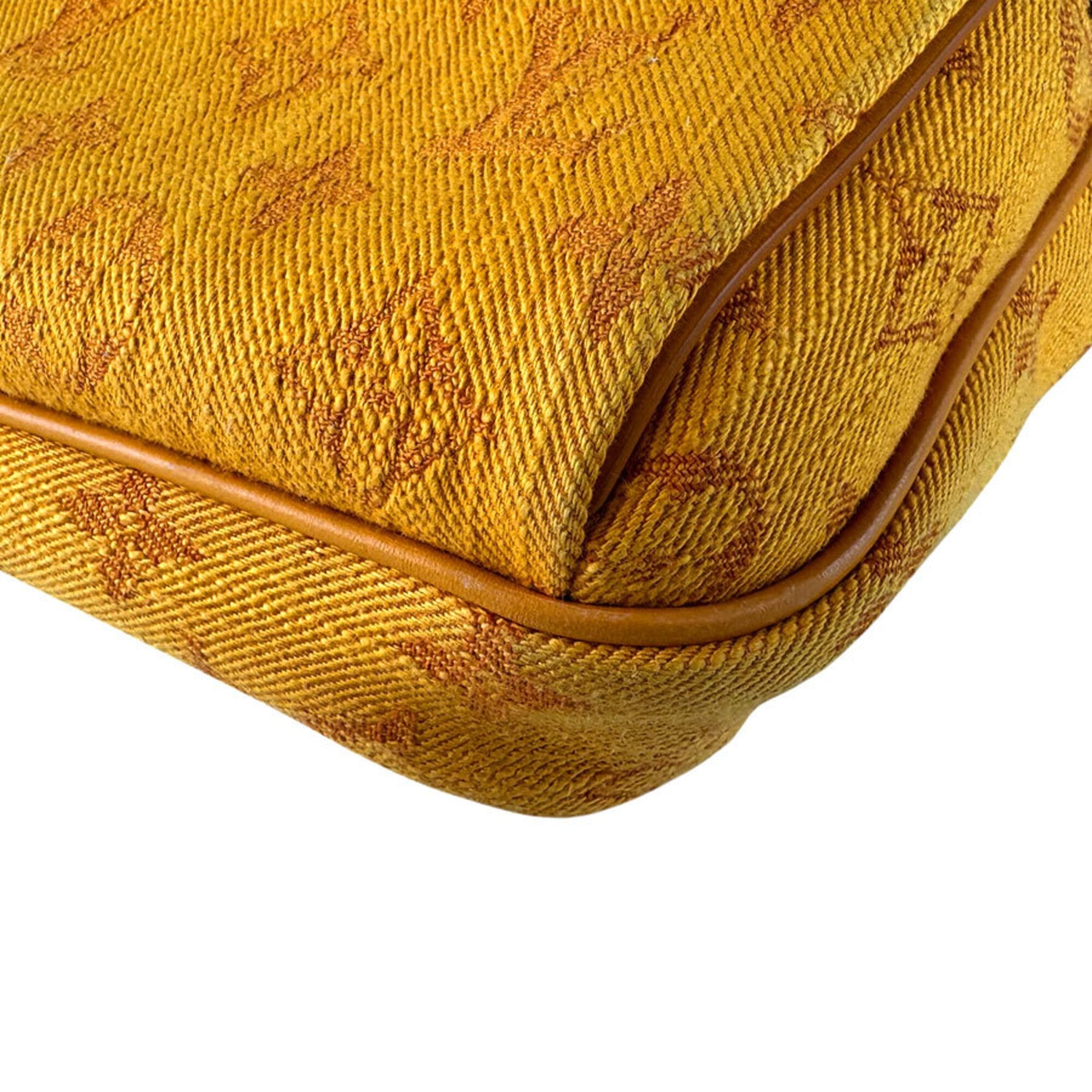 Louis Vuitton Gold Yellow Monogram Denim Pouch Sling Bag (Pre-Owned)