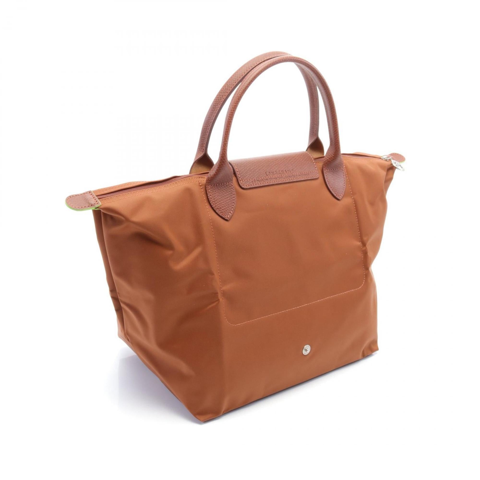 Longchamp Brown Nylon Leather Handbag