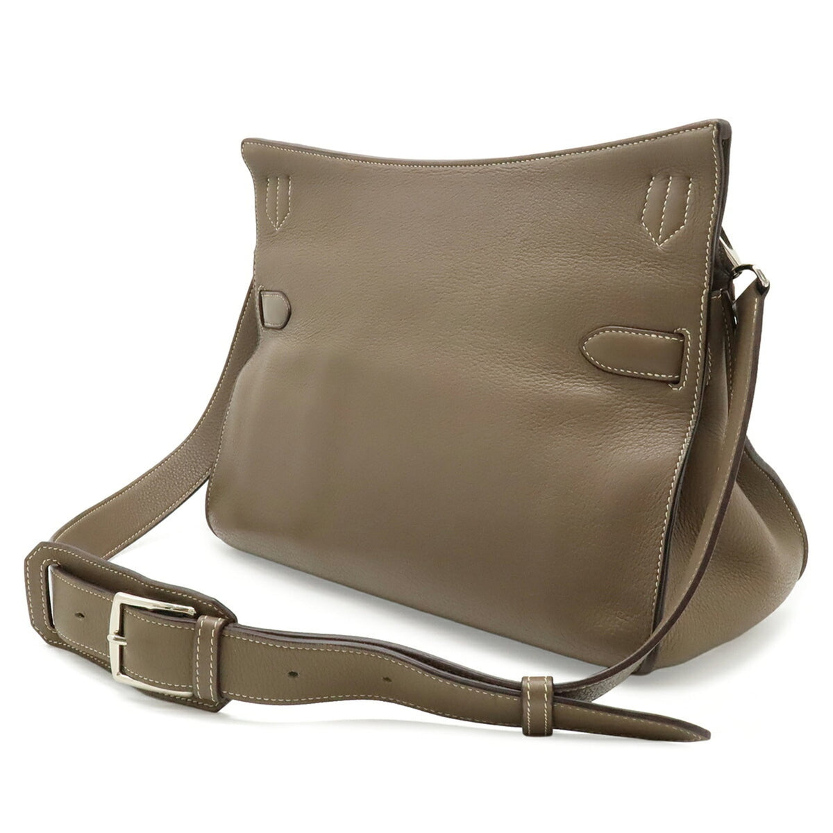 Hermes Etoupe Gray Taurillon Clemence Leather Handbag Shoulder Bag (Pre-Owned)