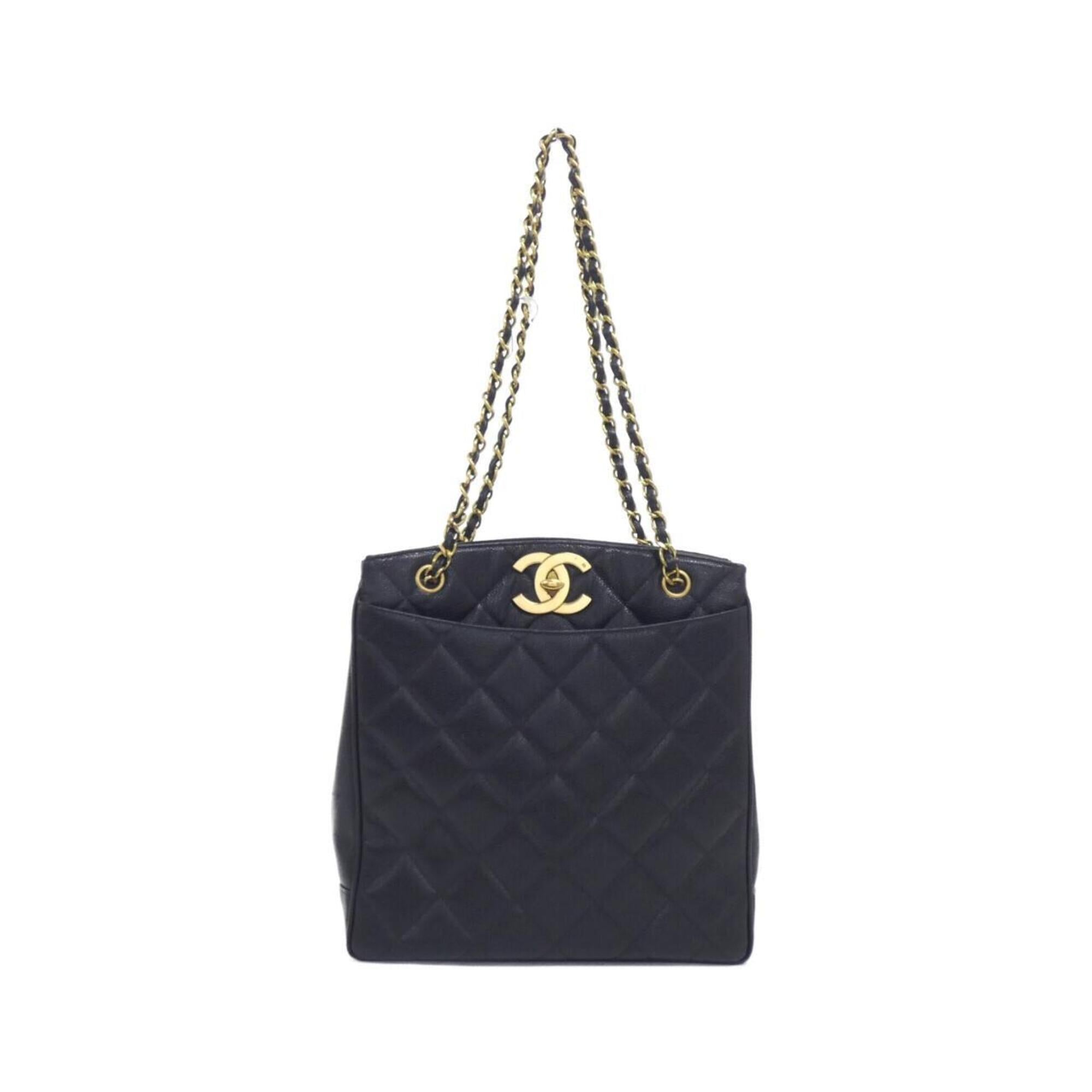 Chanel Black Grained Calfskin Shoulder Bag (Pre-Owned)