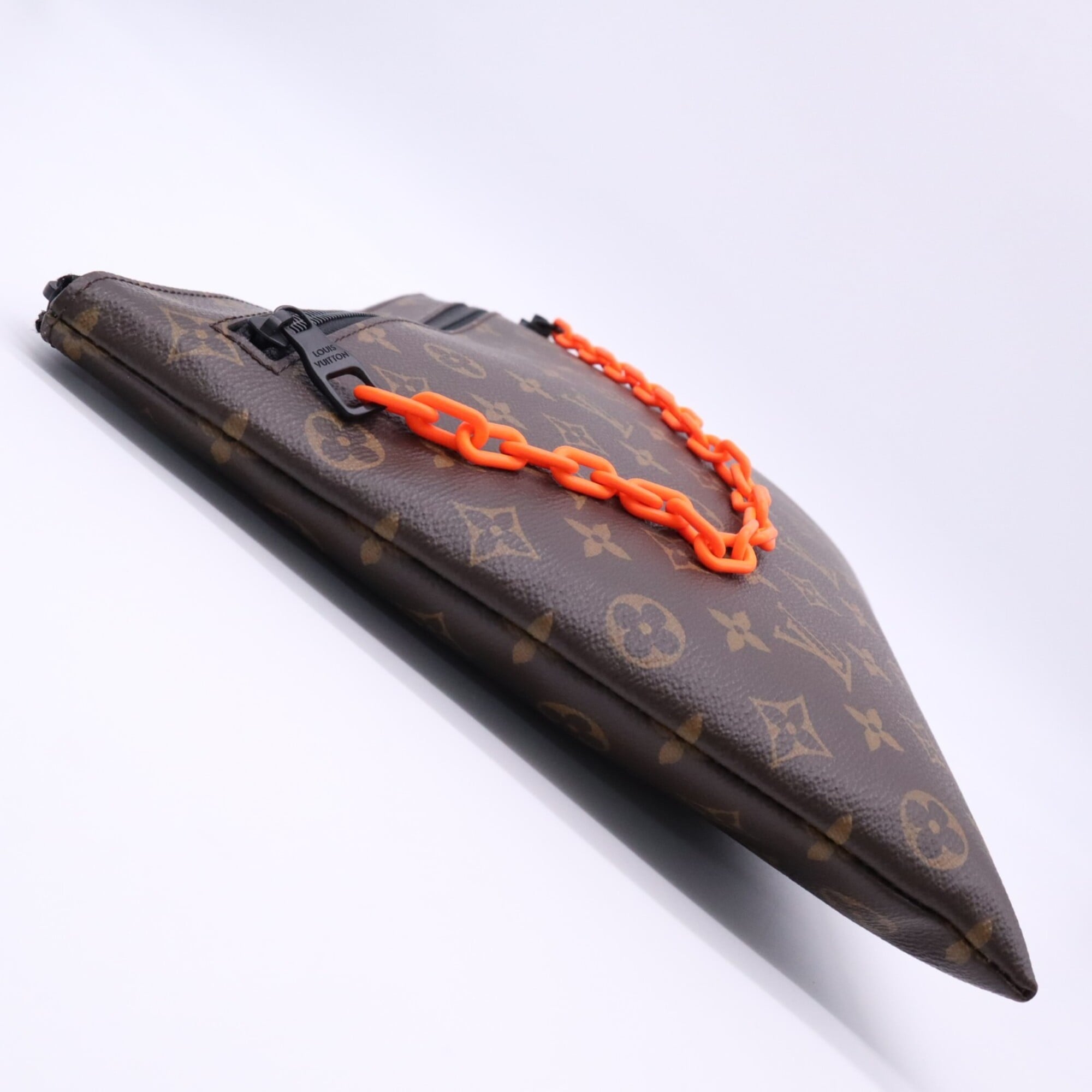 Louis Vuitton Beige Brown Coated Canvas Clutch Bag Pochette (Pre-Owned)