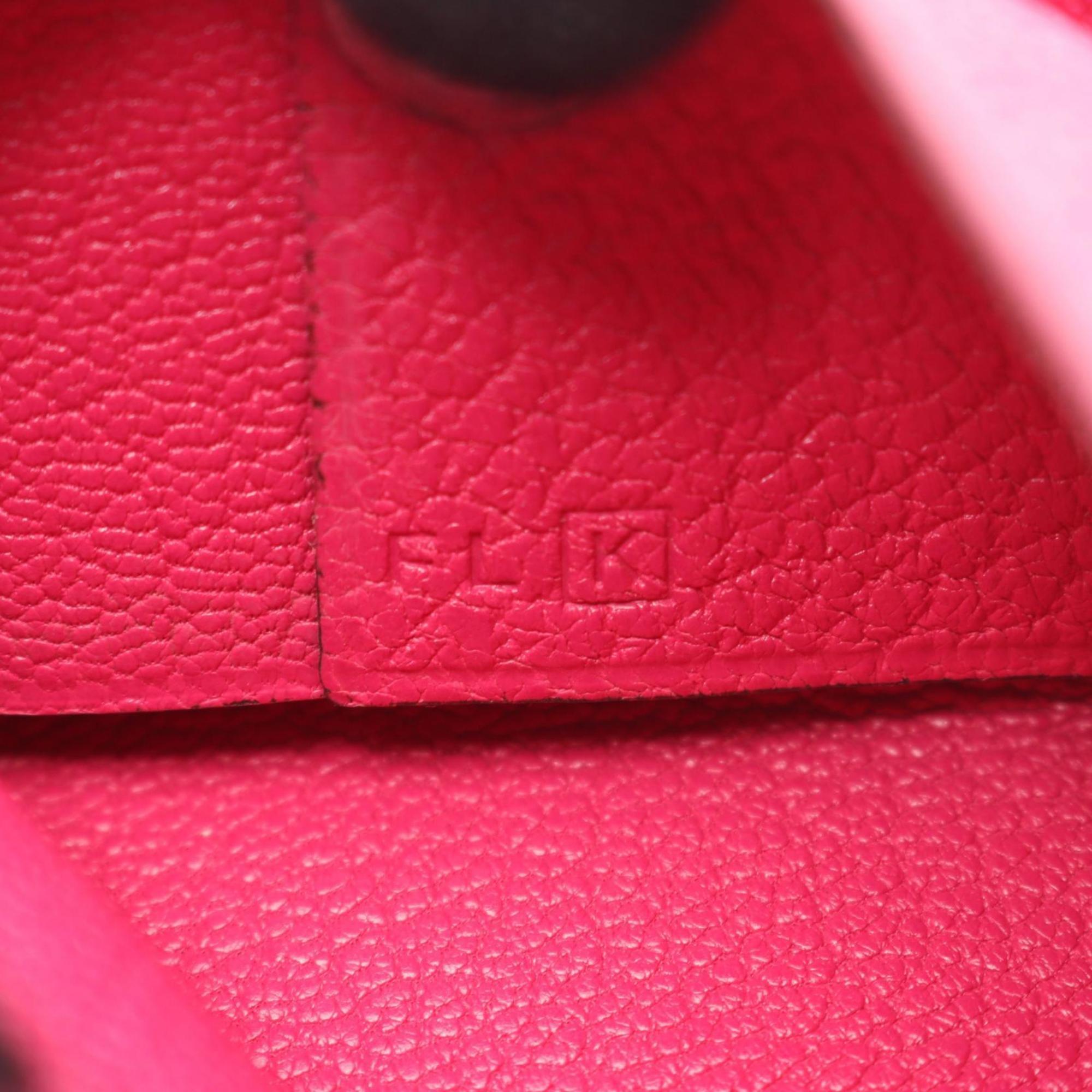 Hermes Pink Rose Shocking Chevre Leather Leather Coin Purse/Coin Case (Pre-Owned)