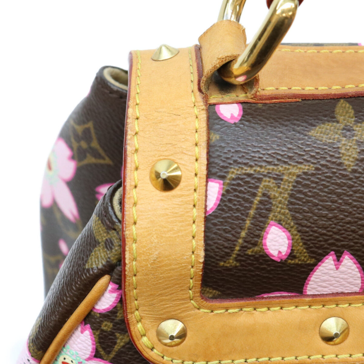 Louis Vuitton Brown Pink Monogram Cherry Blossom Handbag (Pre-Owned)