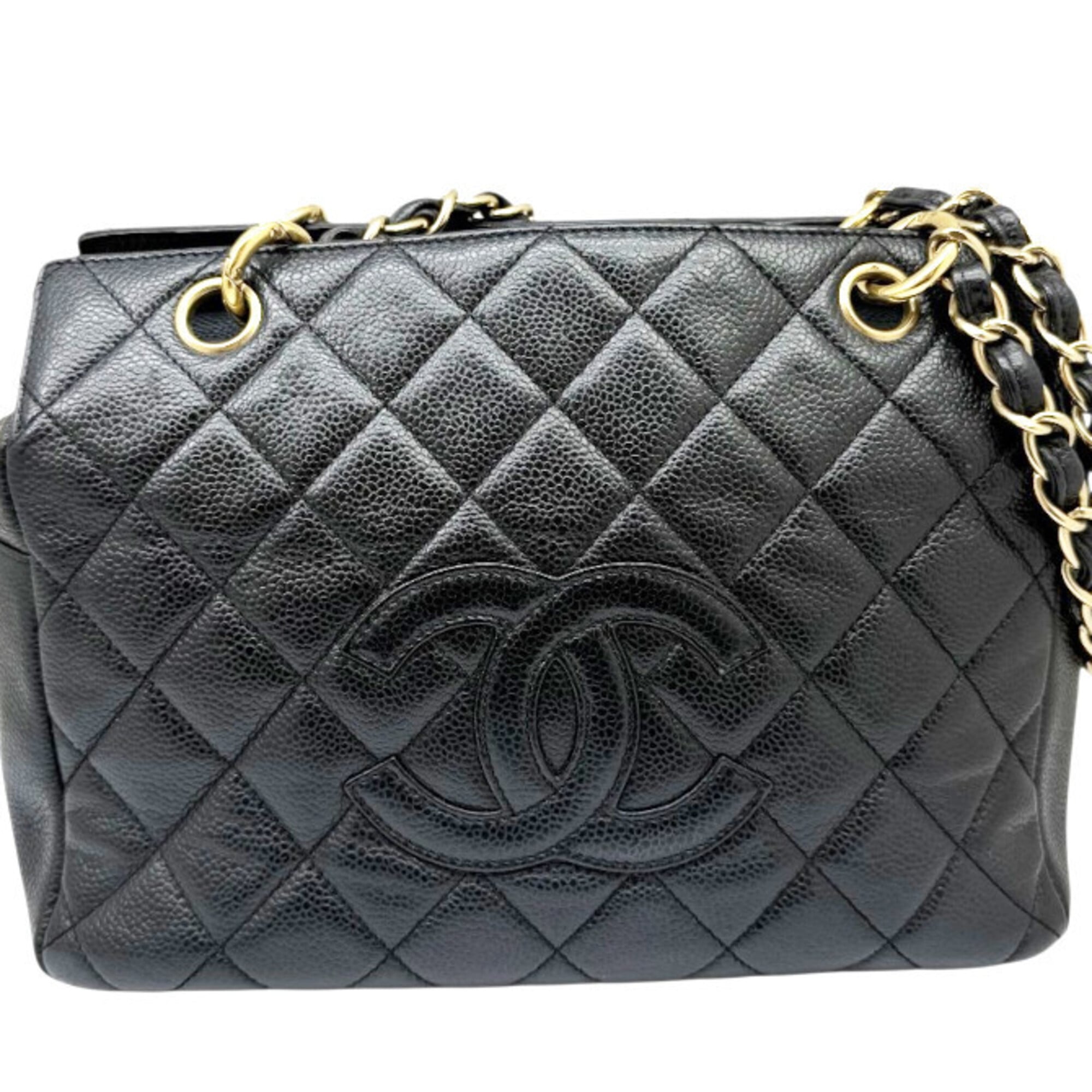 Chanel Black Grained Calfskin Shoulder Bag (Pre-Owned)
