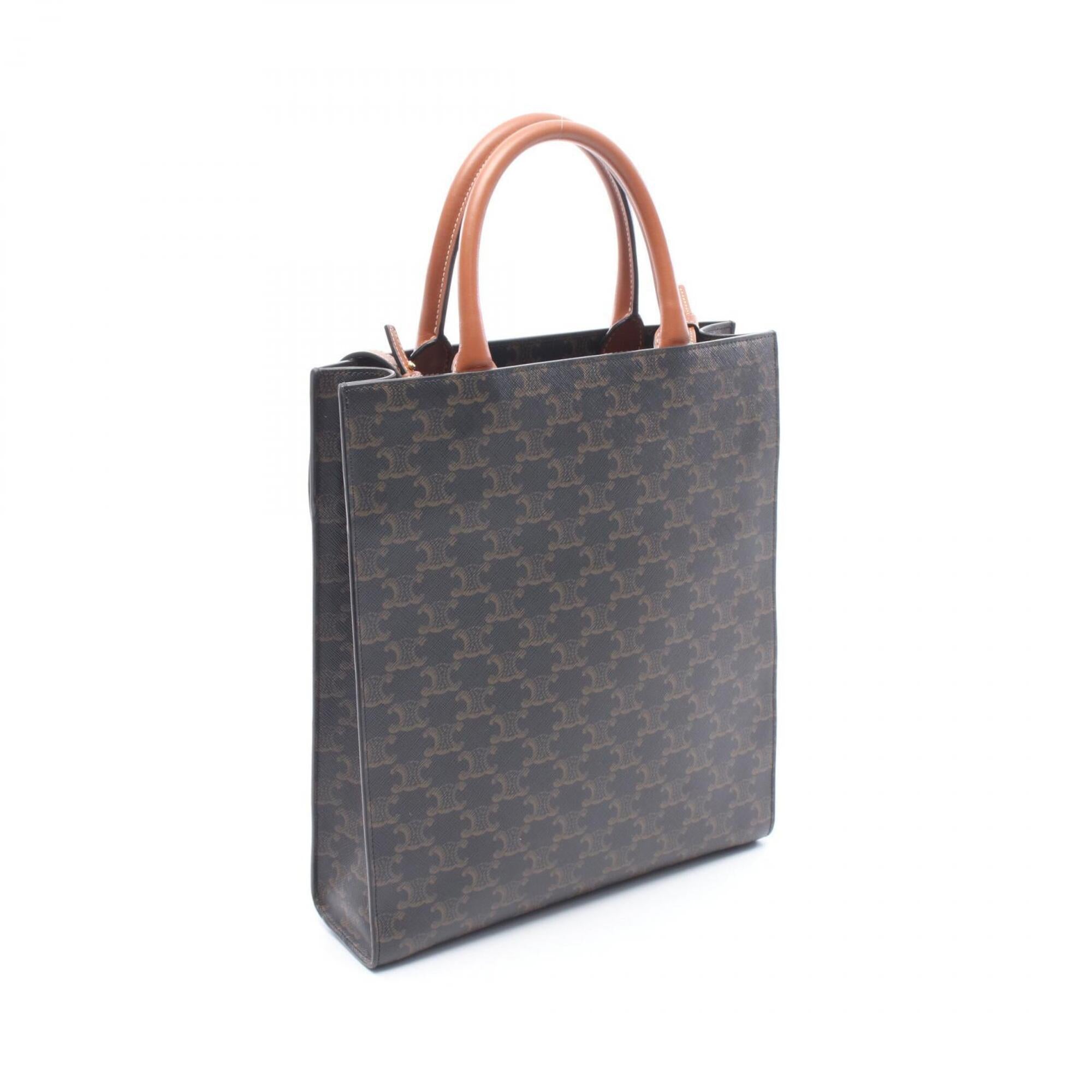Celine Black Brown Coated Canvas Handbag Tote Bag (Pre-Owned)