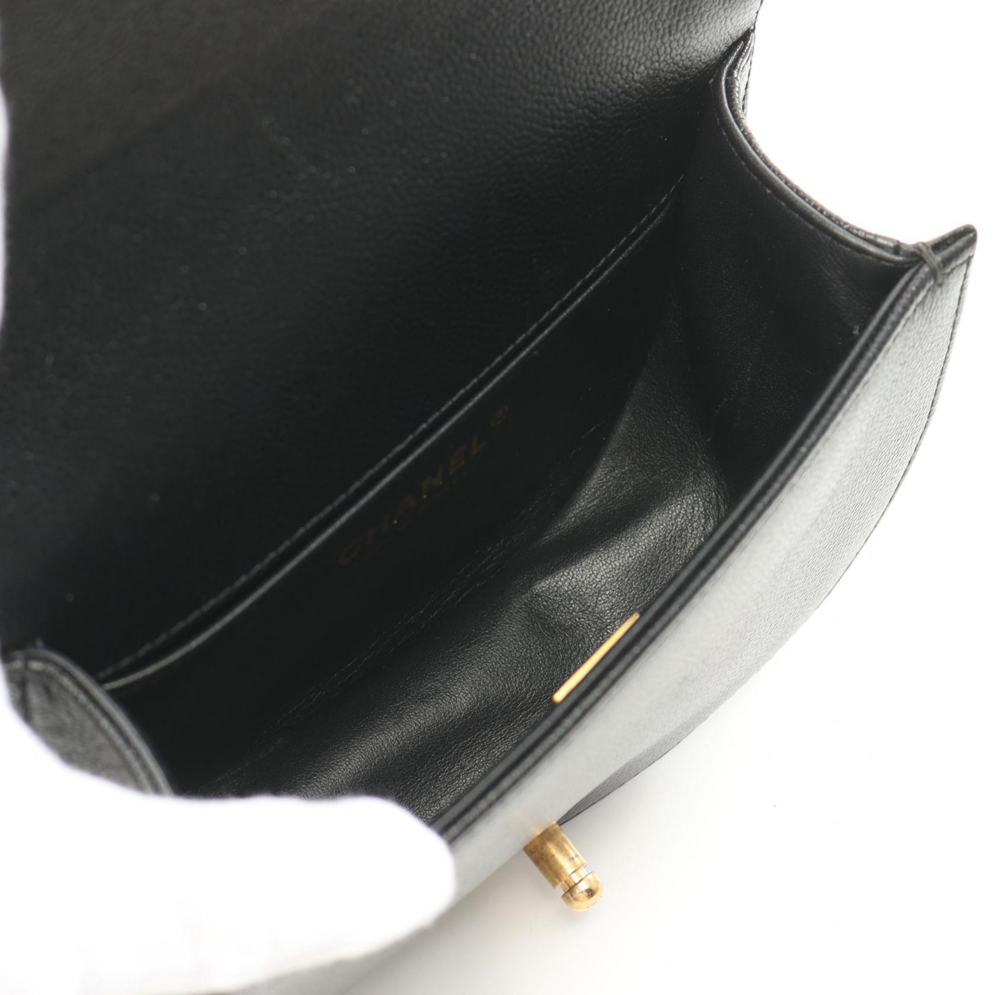 Chanel Black Caviar Leather Shoulder Bag (Pre-Owned)