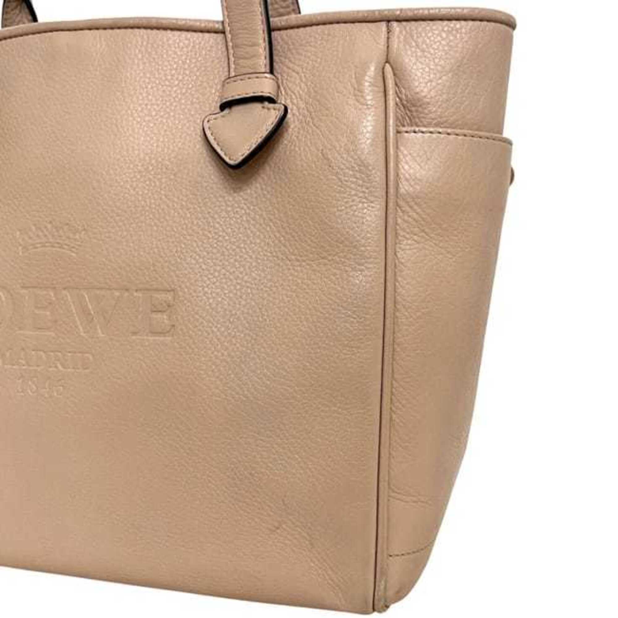 Loewe Pink Beige Leather Tote Bag (Pre-Owned)