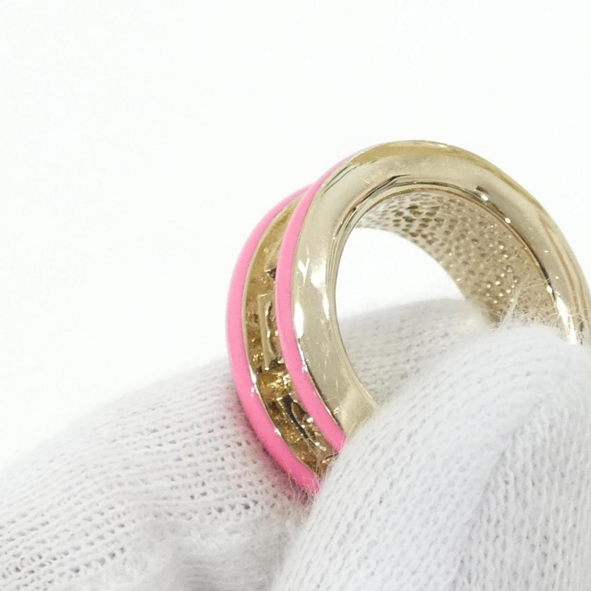 Chanel Gold Pink Band Ring (Pre-Owned)