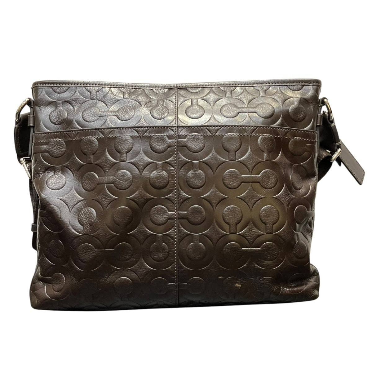 Coach Dark Brown Leather Messenger Bag Shoulder Bag (Pre-Owned)