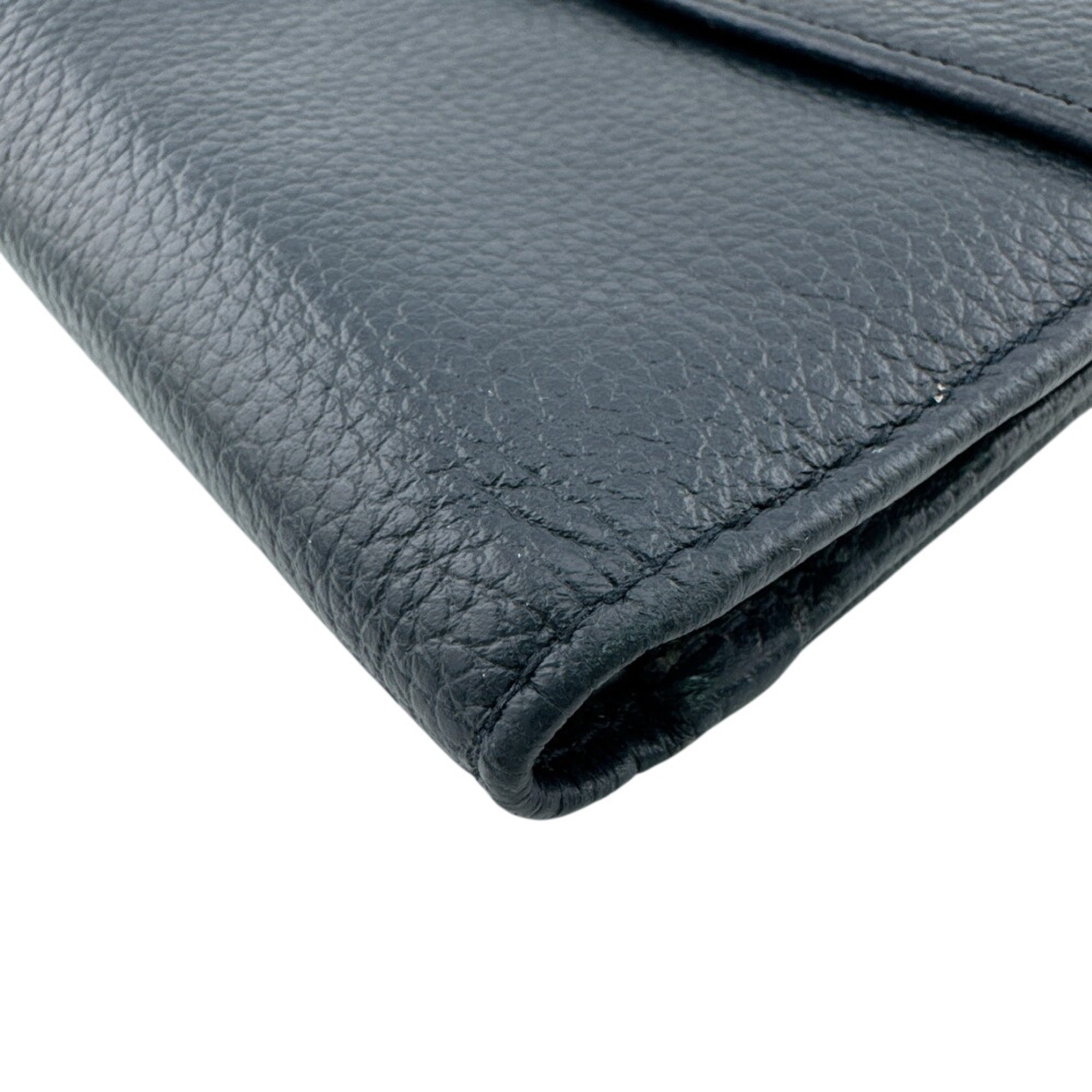 Celine Navy Red Color Leather Wallet (Tri-Fold) (Pre-Owned)
