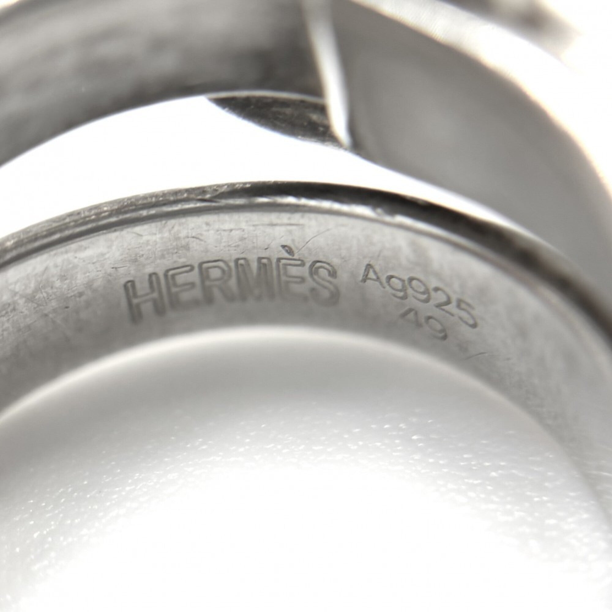 Hermes Silver 925 Band Ring (Pre-Owned)