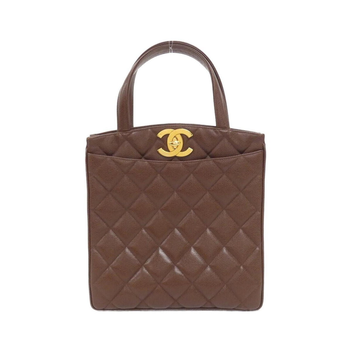 Chanel Brown Grained Calfskin Handbag (Pre-Owned)