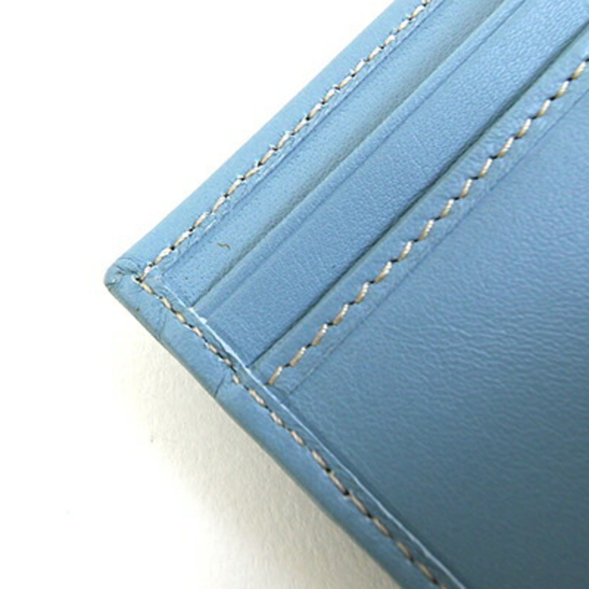 Fendi Light Blue Leather Canvas Wallet (Bi-Fold) (Pre-Owned)